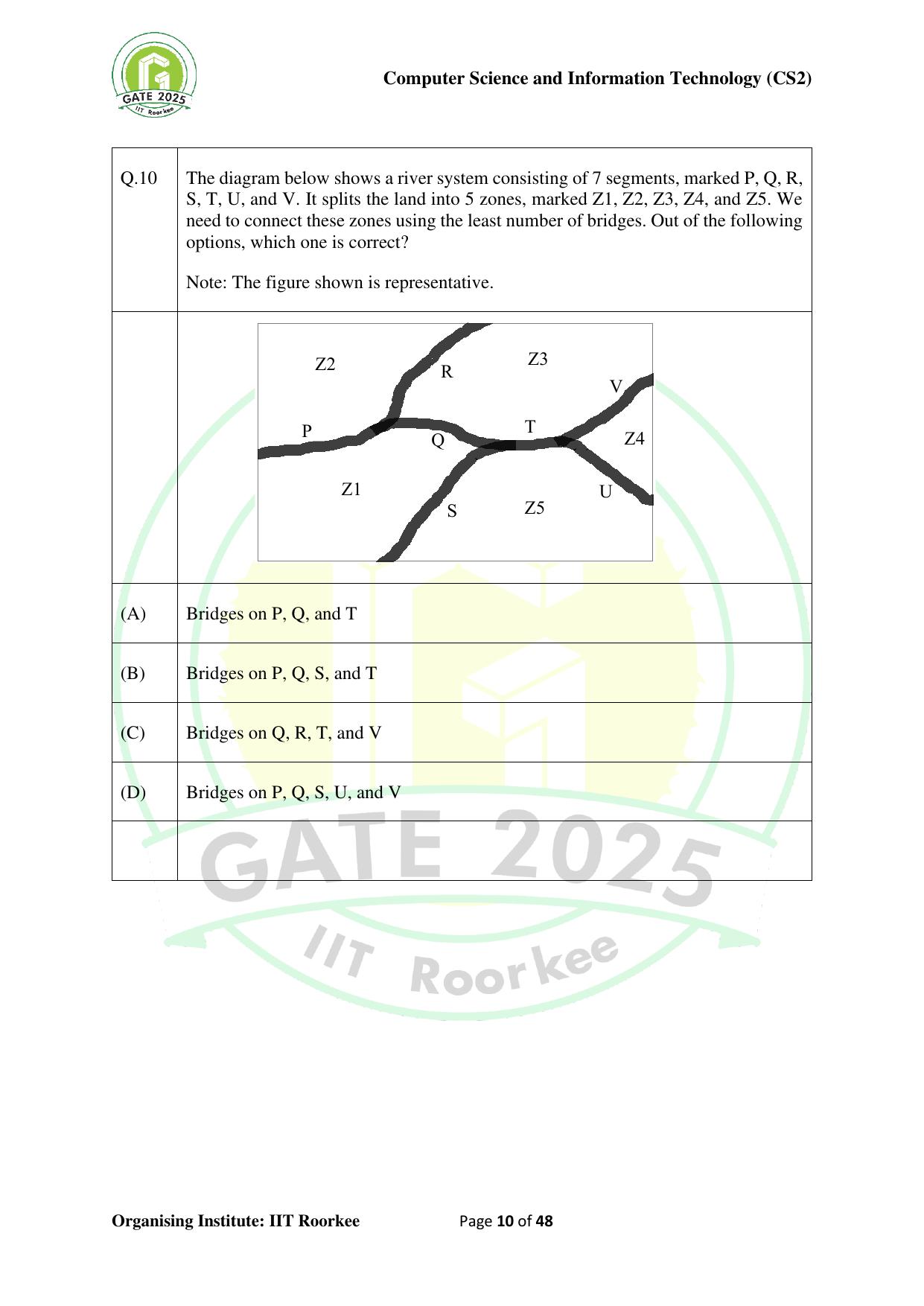 GATE 2025 Computer Science and Information Technology (CS-2) (Afternoon) Question Paper - Page 10