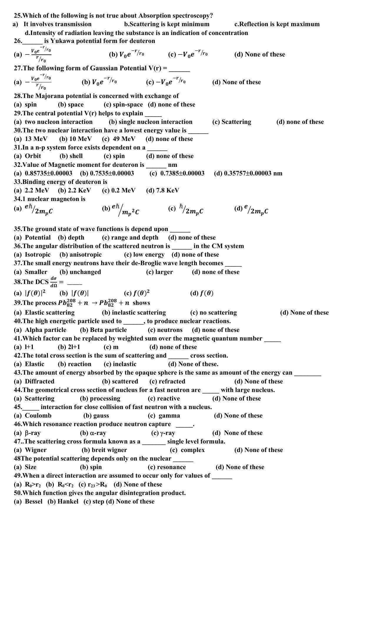 Hemchand North Gujarat University Sample Paper July-Sept 2021:  M.Sc. Sem III MS PHY-301 - CC Paper Code - 6301 (New Course) - Page 2