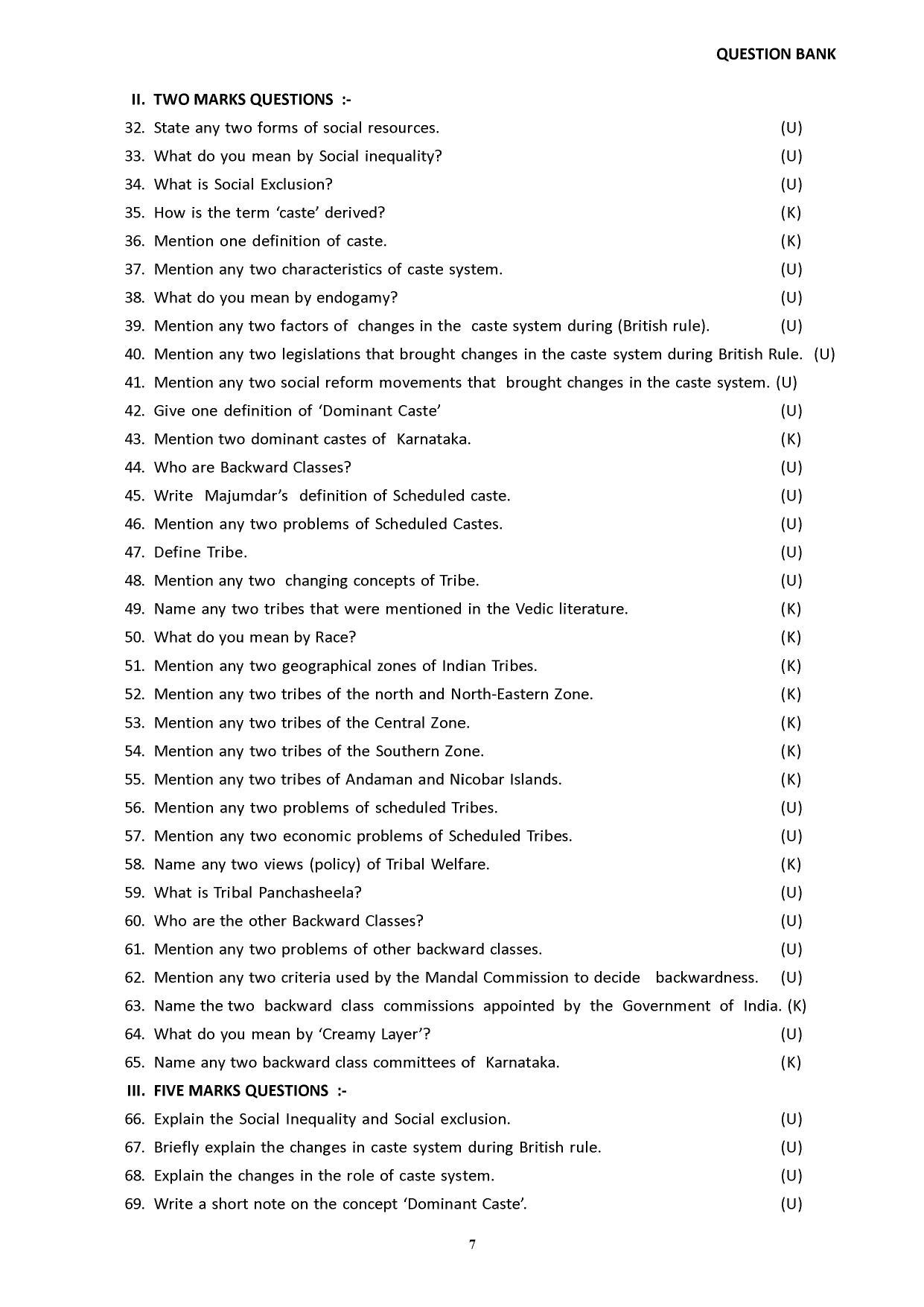Karnataka 2nd PUC Question Bank for Sociology - Page 15
