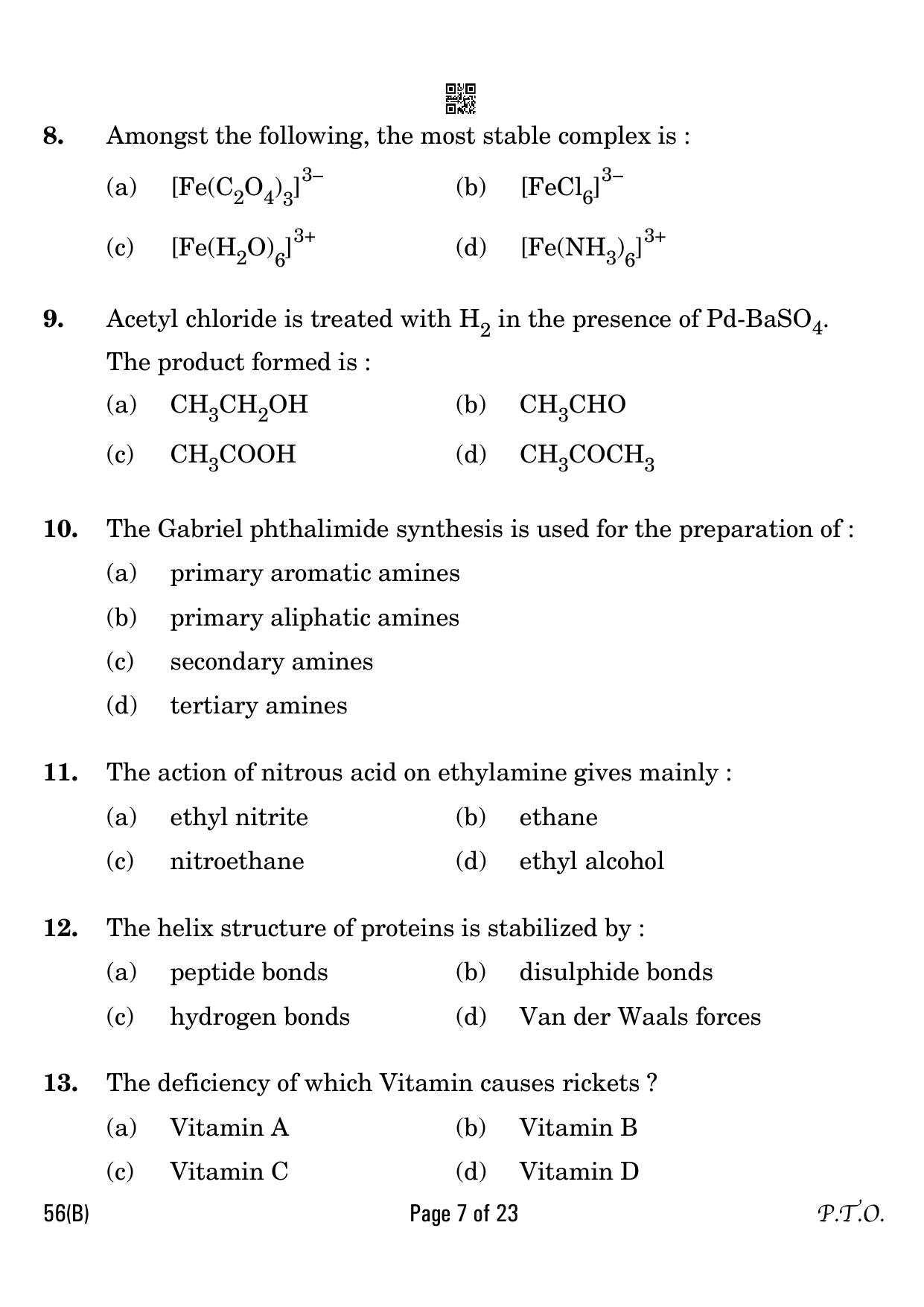CBSE Class 12 56-B Chemistry for visually impaired 2023 Question Paper - Page 7