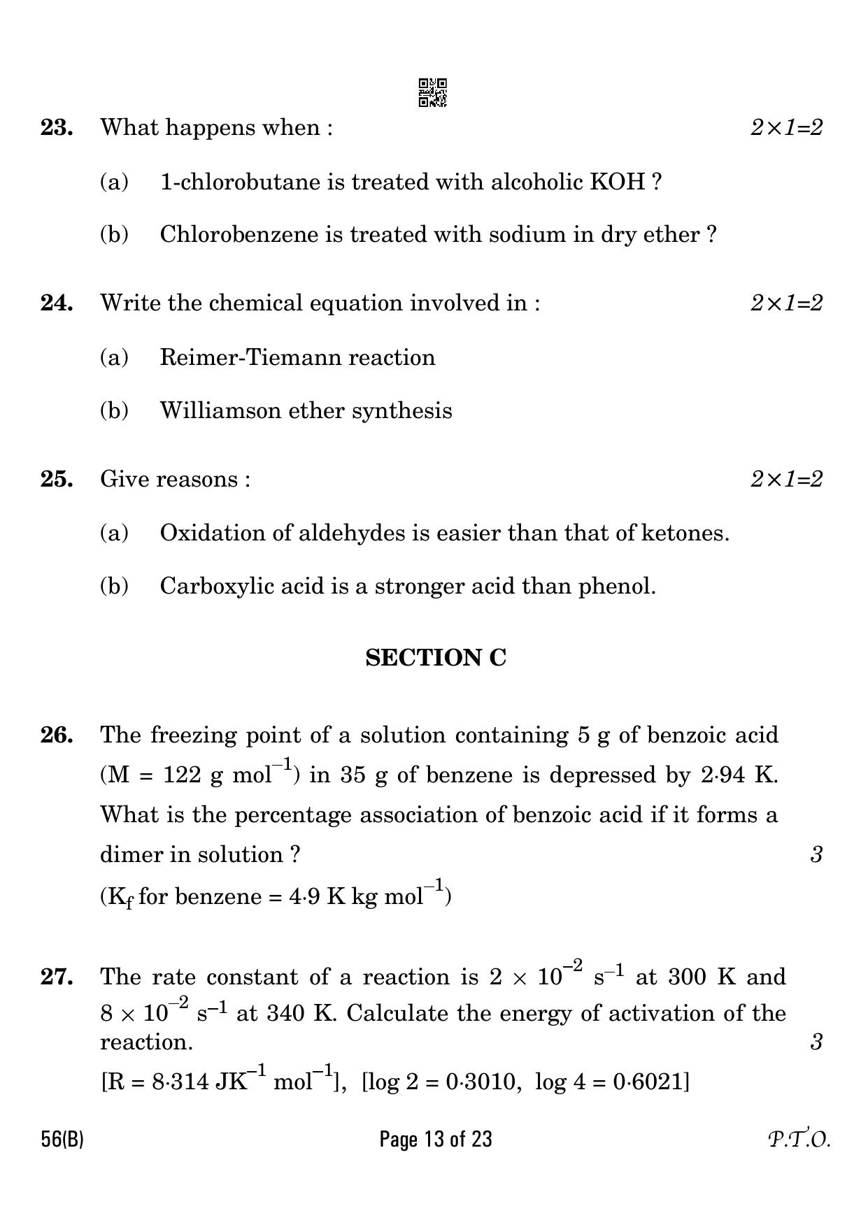 CBSE Class 12 56-B Chemistry for visually impaired 2023 Question Paper - Page 13