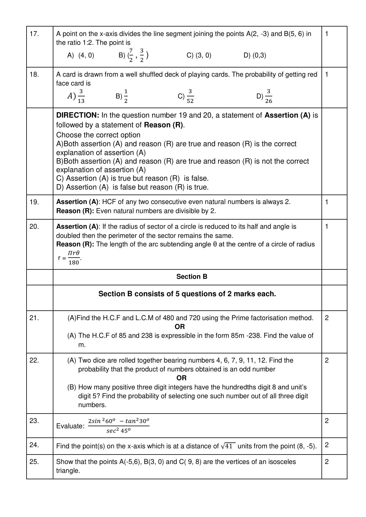 CBSE Class 10 Mathematics (Standard) (For Visually Impaired) Sample Paper 2025 - Page 3