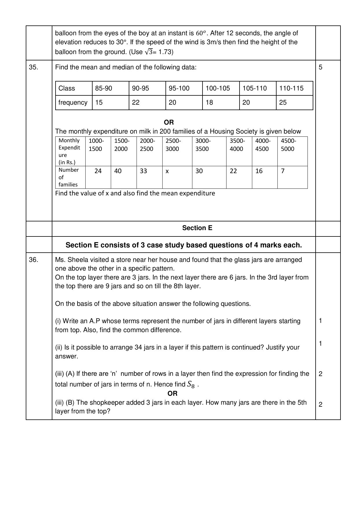 CBSE Class 10 Mathematics (Standard) (For Visually Impaired) Sample Paper 2025 - Page 5