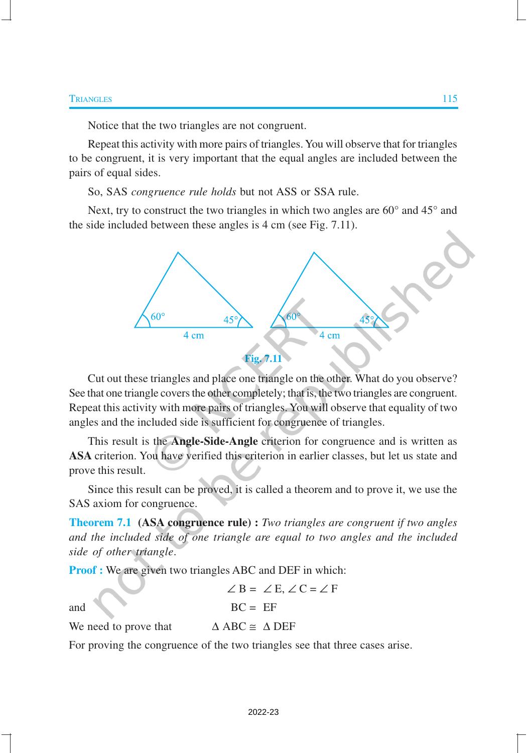 NCERT Book for Class 9 Maths Chapter 7 Triangles - Page 7
