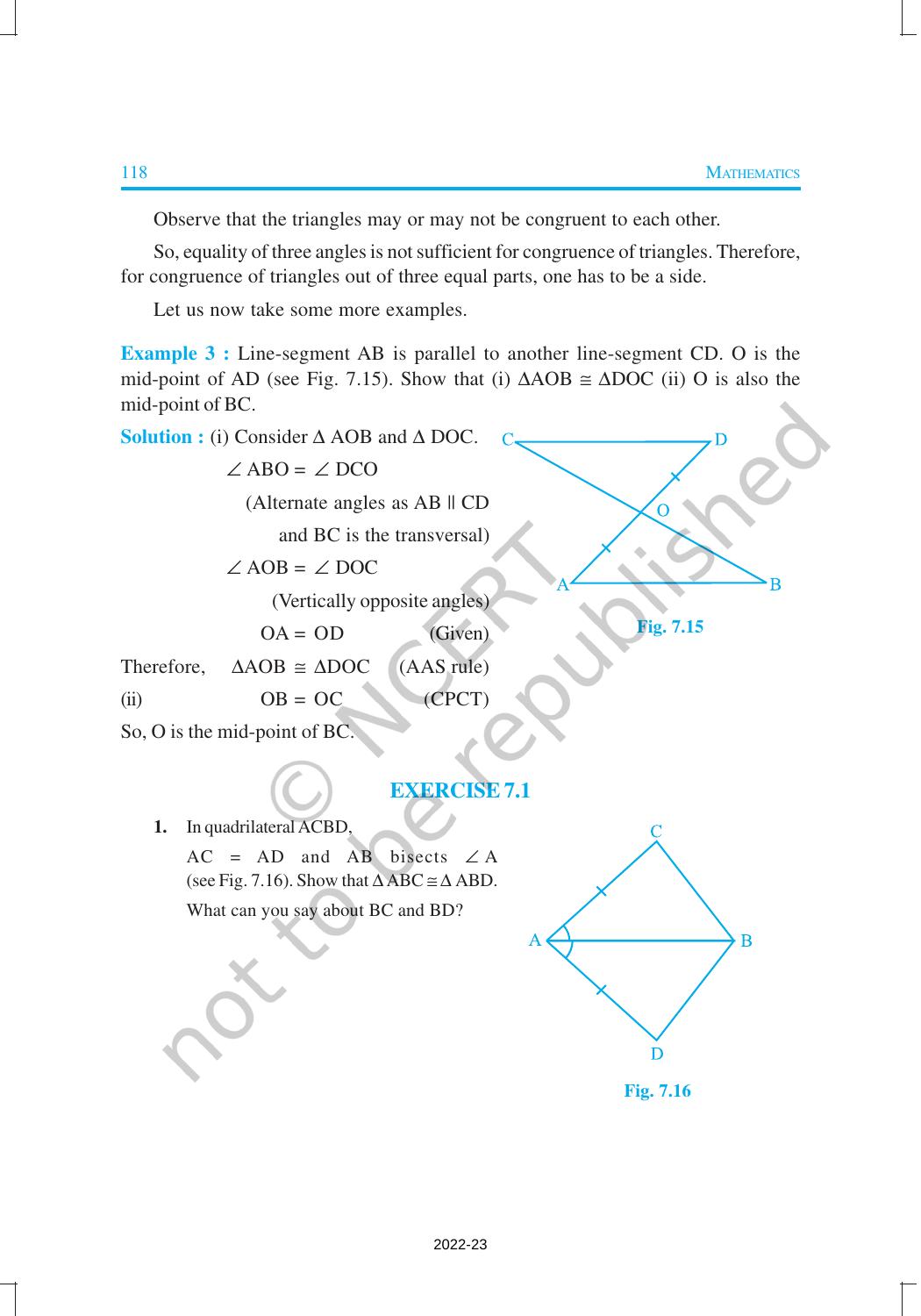 NCERT Book for Class 9 Maths Chapter 7 Triangles - Page 10