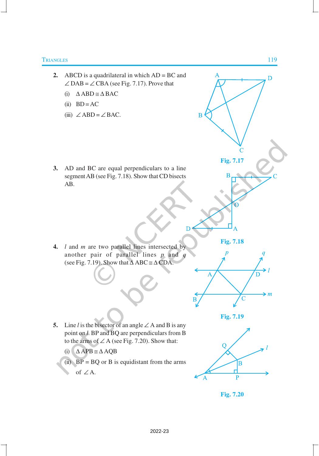 NCERT Book for Class 9 Maths Chapter 7 Triangles - Page 11