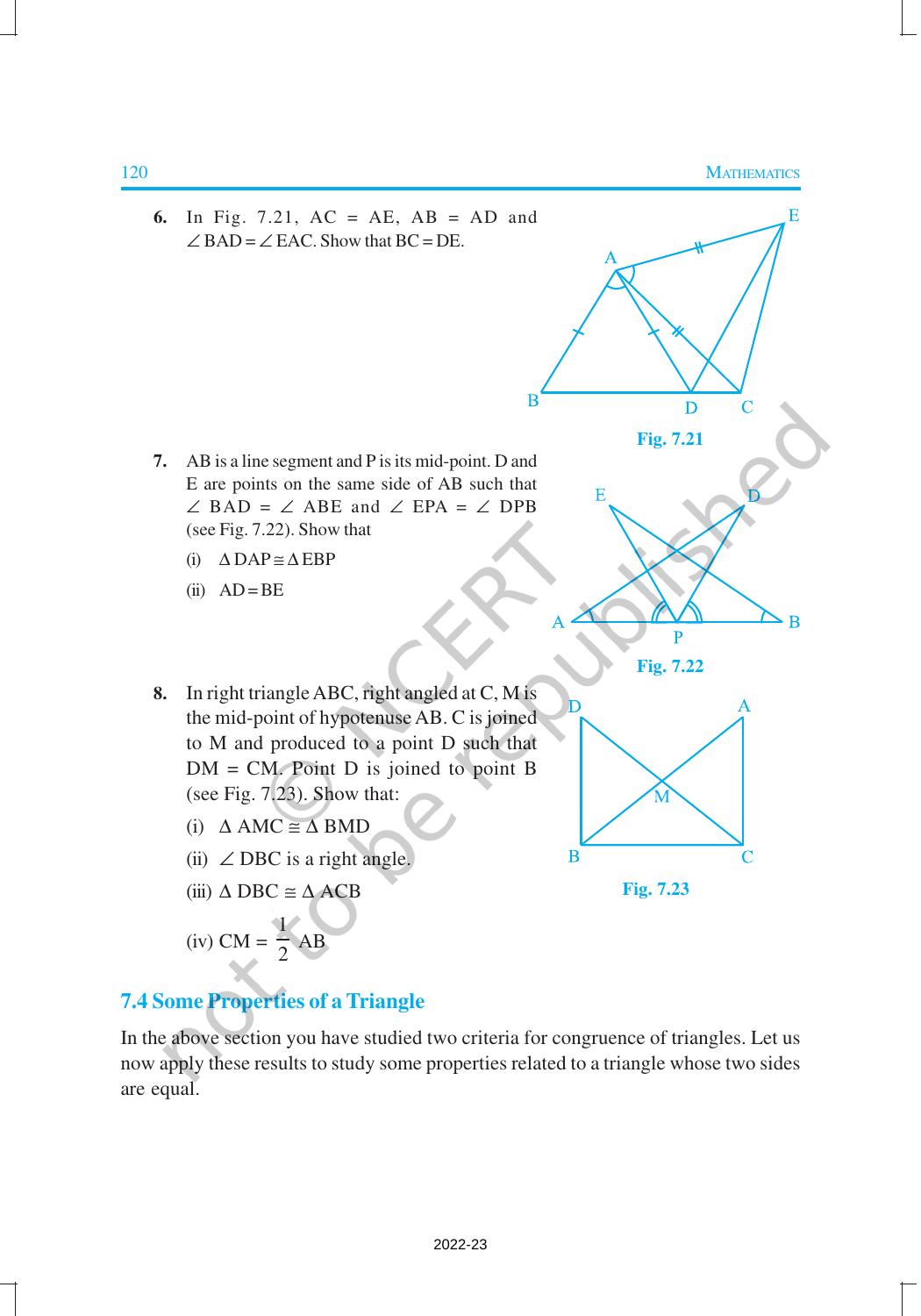 NCERT Book for Class 9 Maths Chapter 7 Triangles - Page 12
