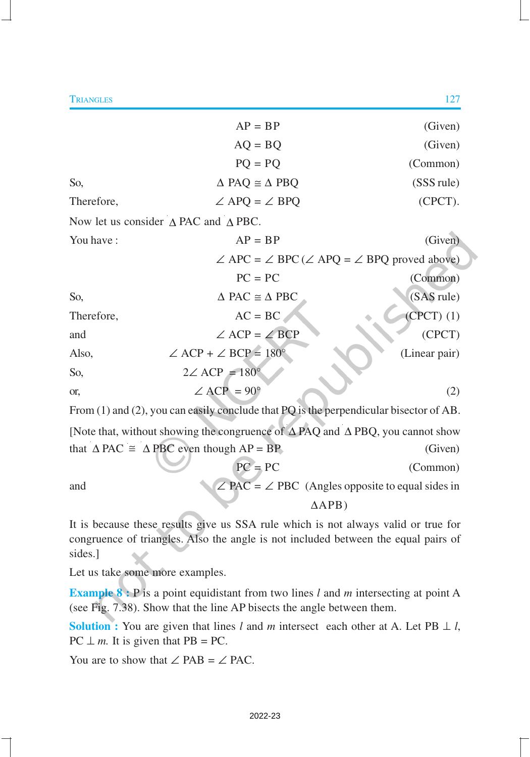 NCERT Book for Class 9 Maths Chapter 7 Triangles - Page 19