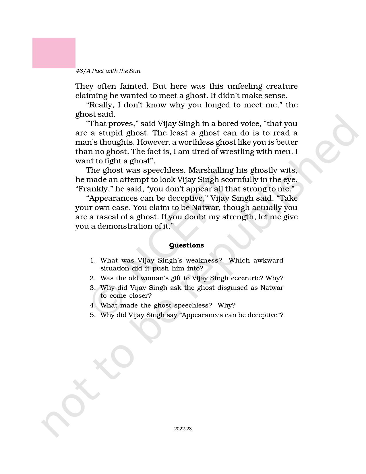 NCERT Book for Class 6 English(A Pact with the Sun) : Chapter 10-A Strange Wrestling Match - Page 4