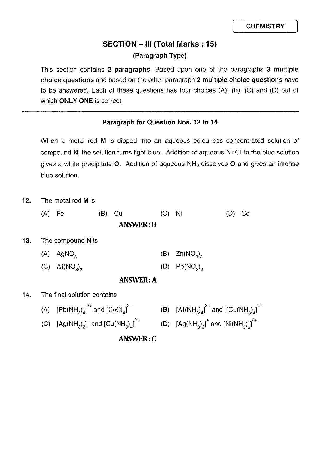 JEE 2011 Paper I Question Paper - Page 6