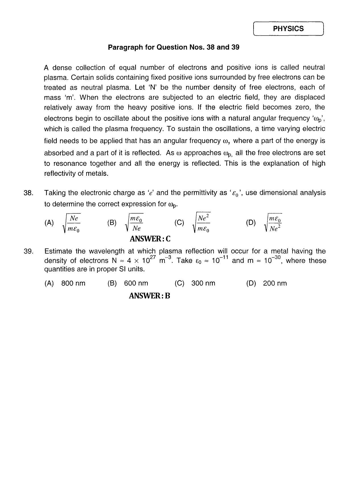 JEE 2011 Paper I Question Paper - Page 18
