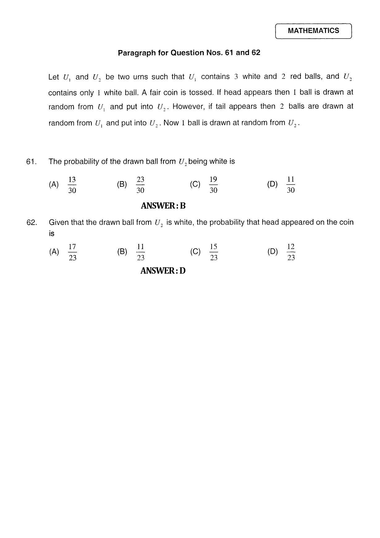 JEE 2011 Paper I Question Paper - Page 28