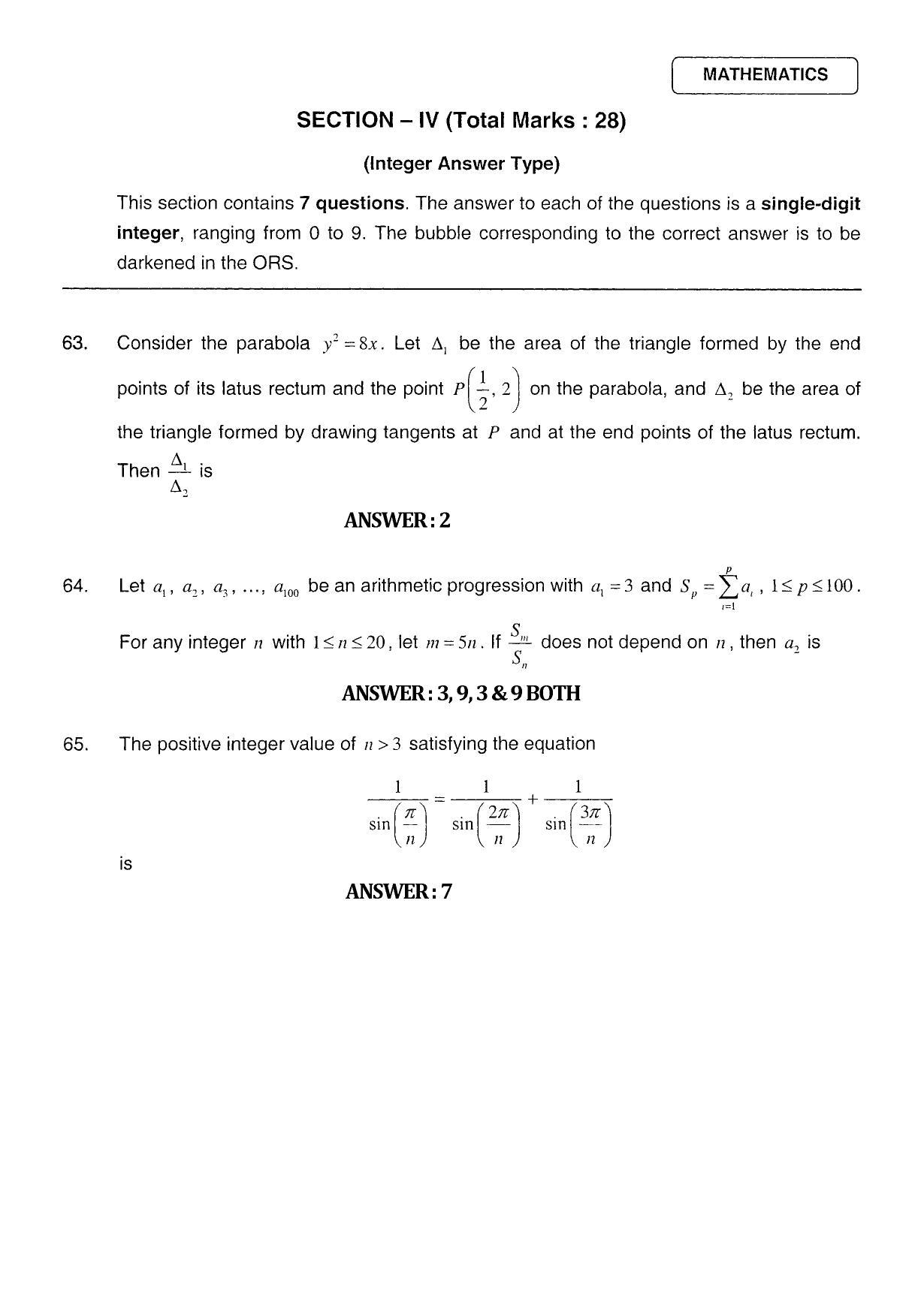 JEE 2011 Paper I Question Paper - Page 29