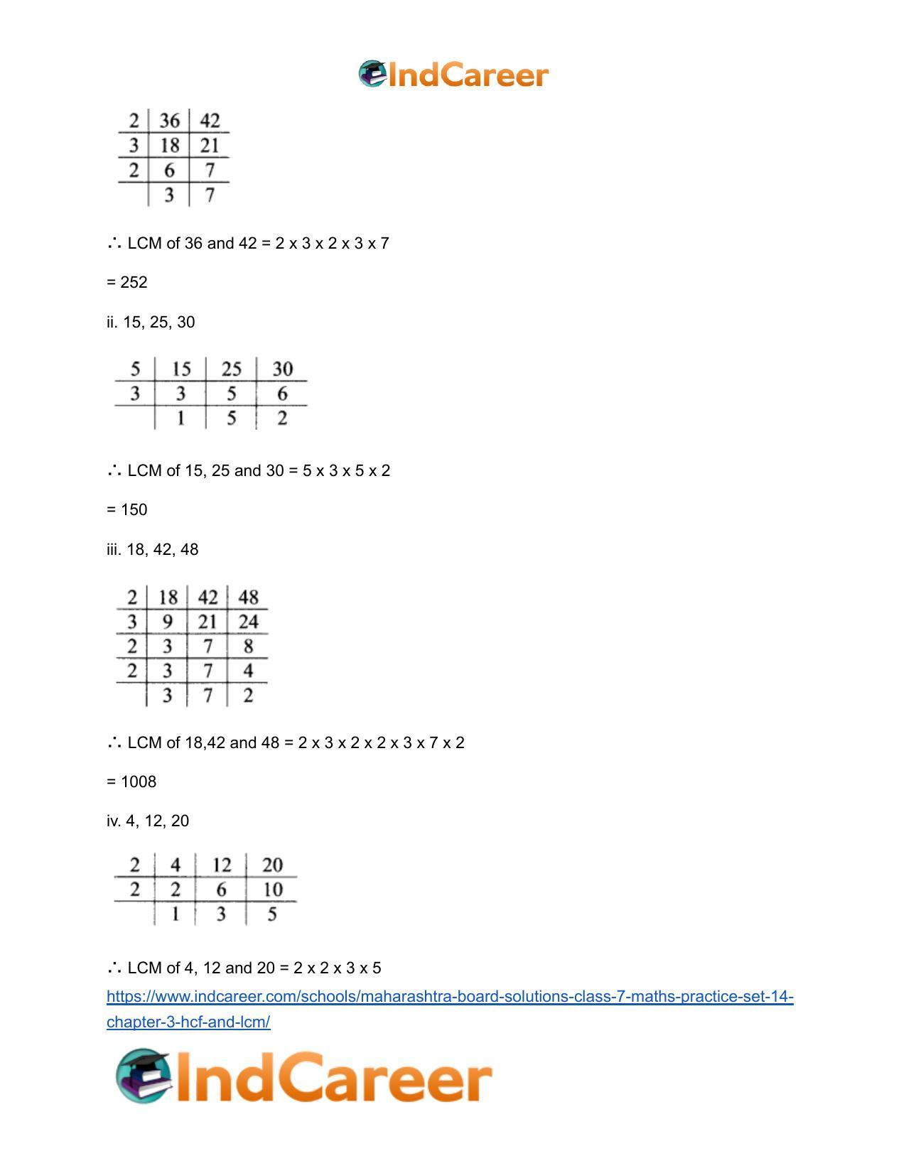 Maharashtra Board Solutions Class 7-Maths (Practice Set 14): Chapter 3- HCF and LCM - Page 6