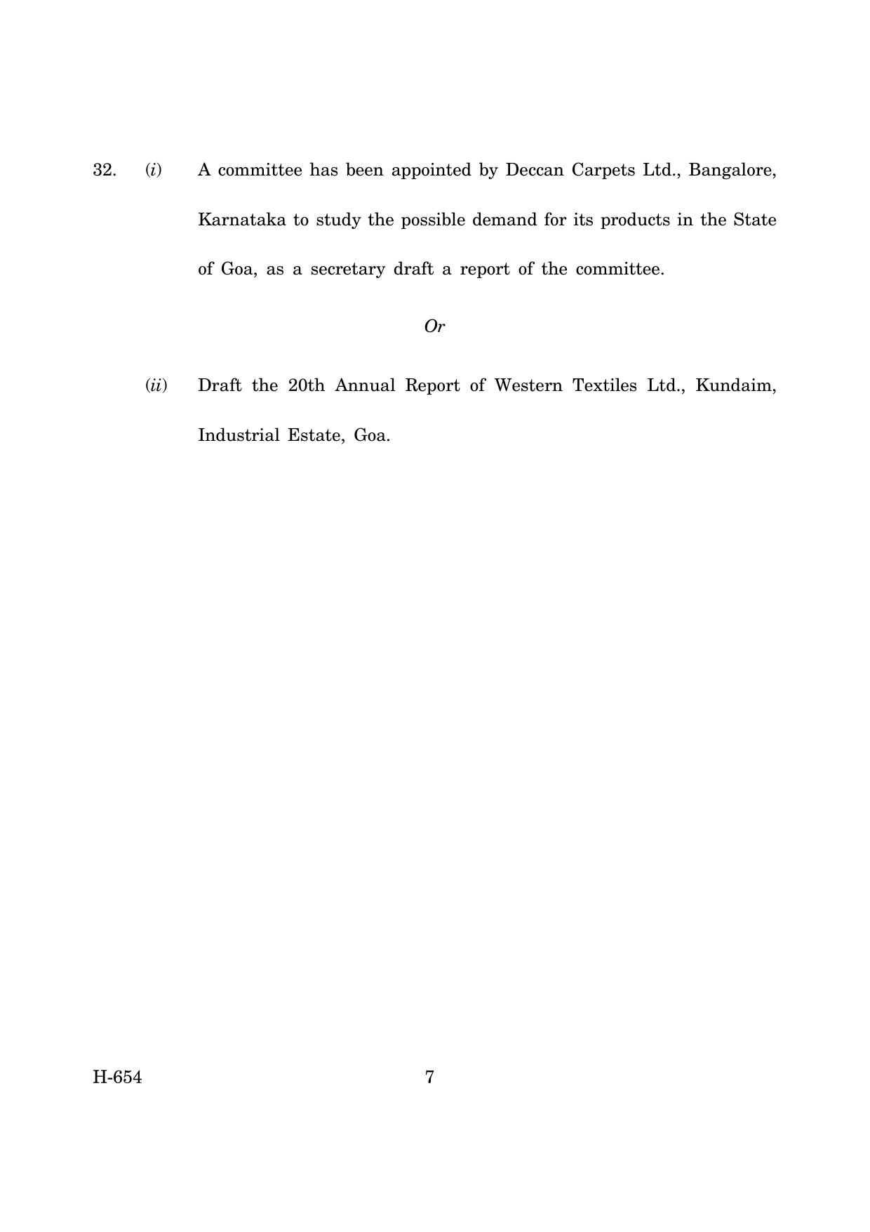 Goa Board Class 12 Secretarial Practice (March 2019) Question Paper - Page 7