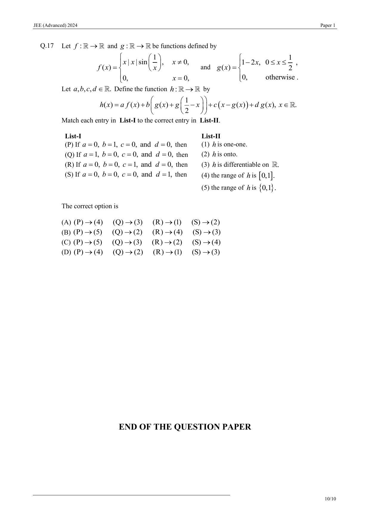 JEE (Advanced) 2024 Paper I - Mathematics Question Paper - Page 10