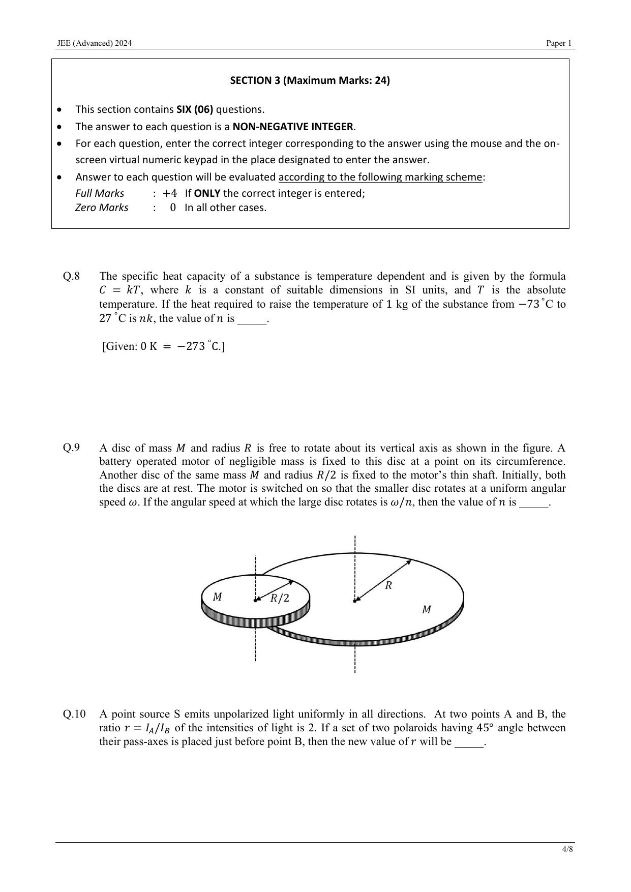 JEE (Advanced) 2024 Paper I - Mathematics Question Paper - Page 14