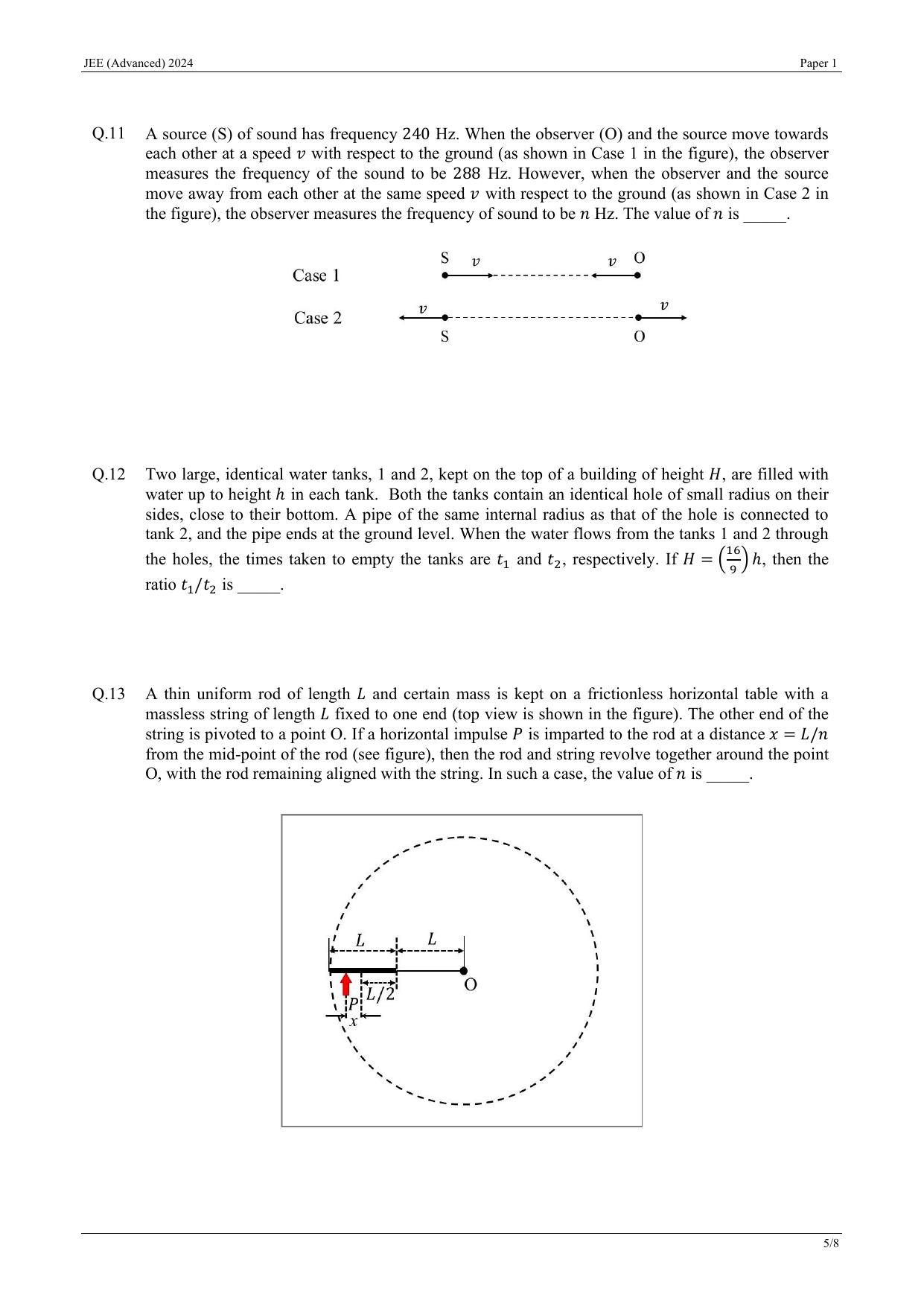 JEE (Advanced) 2024 Paper I - Mathematics Question Paper - Page 15