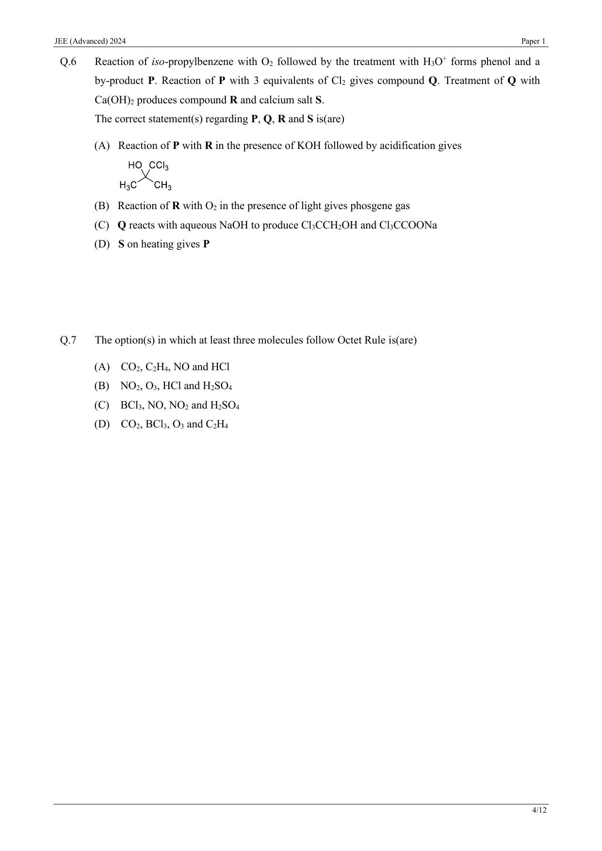 JEE (Advanced) 2024 Paper I - Mathematics Question Paper - Page 22