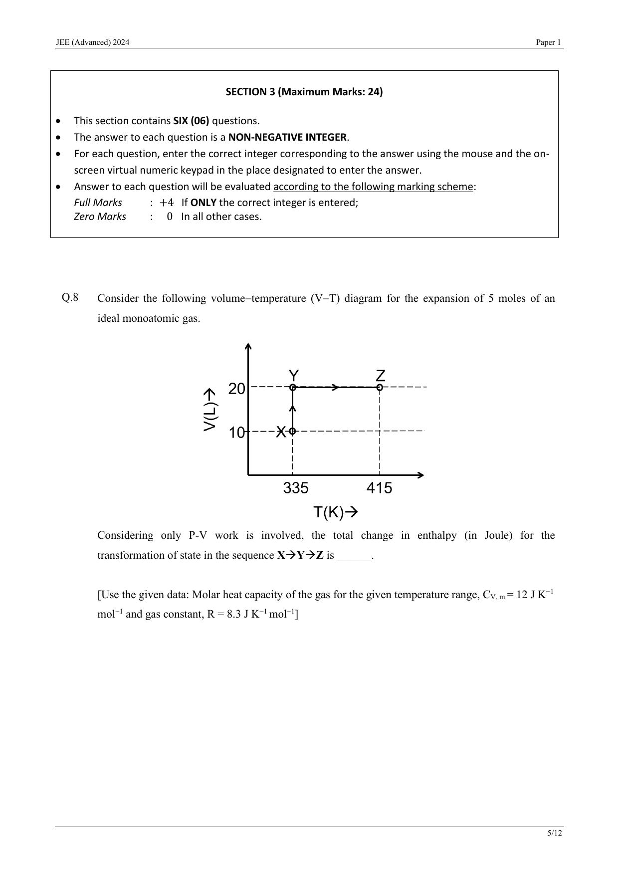 JEE (Advanced) 2024 Paper I - Mathematics Question Paper - Page 23