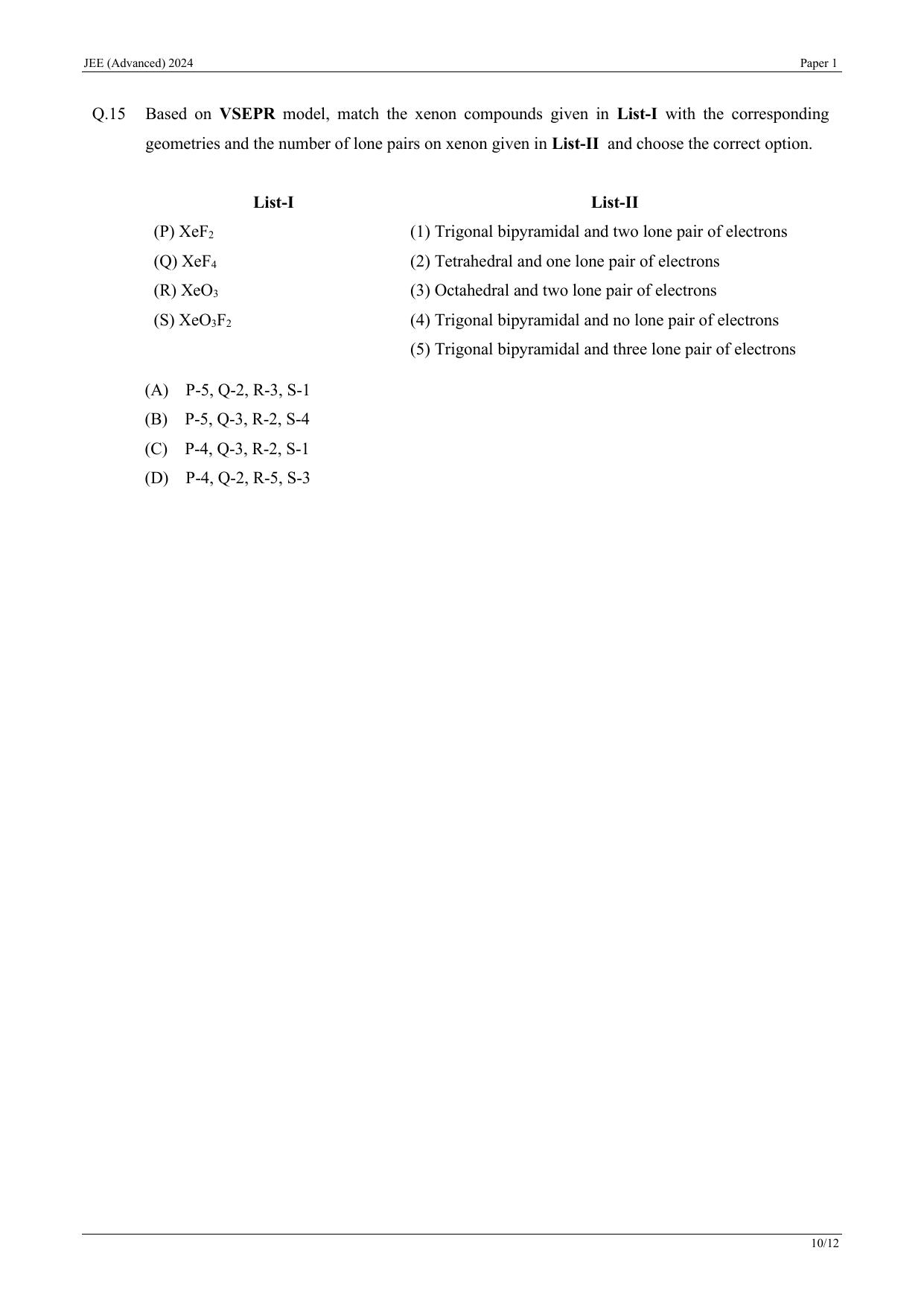 JEE (Advanced) 2024 Paper I - Mathematics Question Paper - Page 28