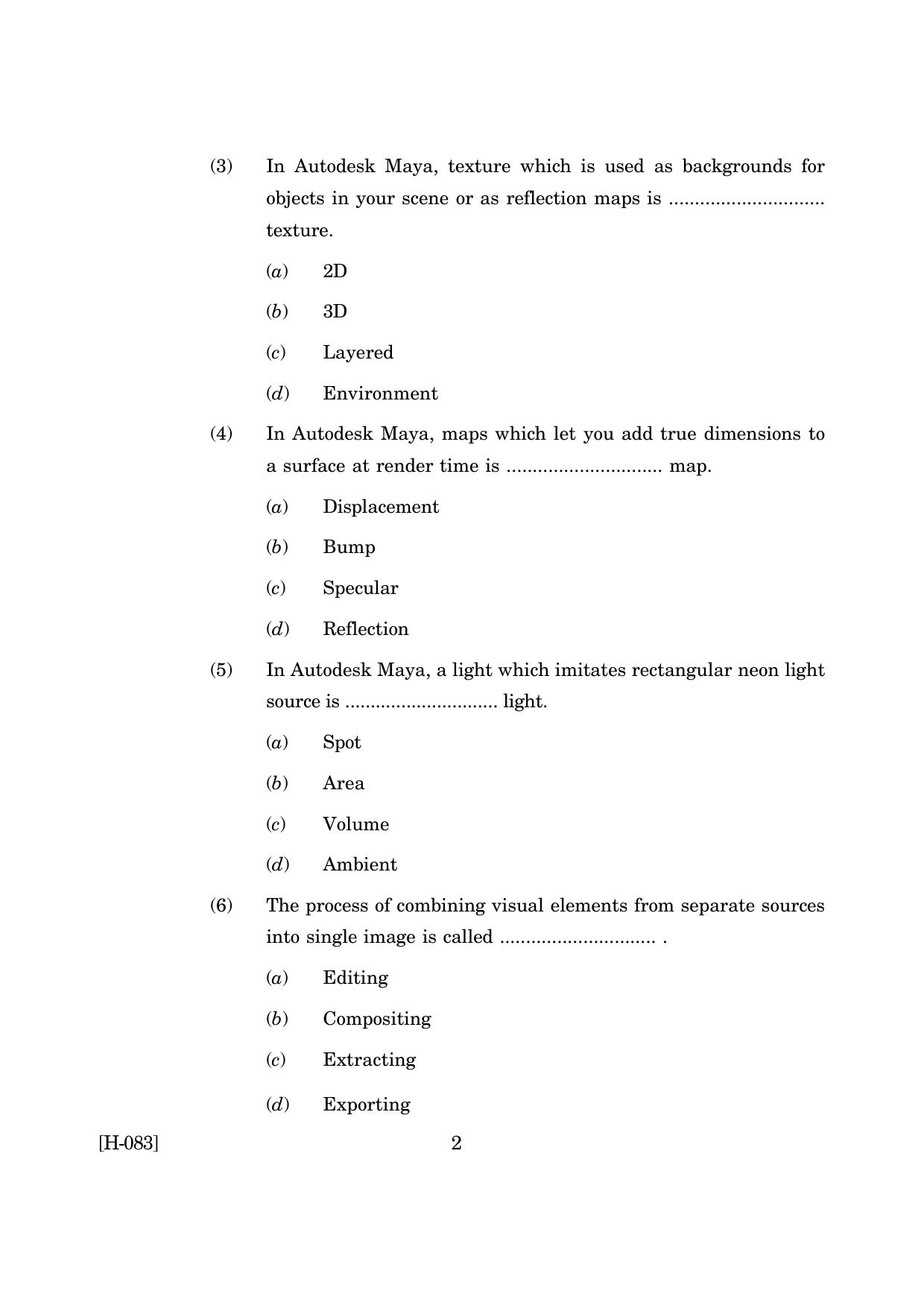 Goa Board Class 12 Media & Entertainment (March 2019_0) Question Paper - Page 2