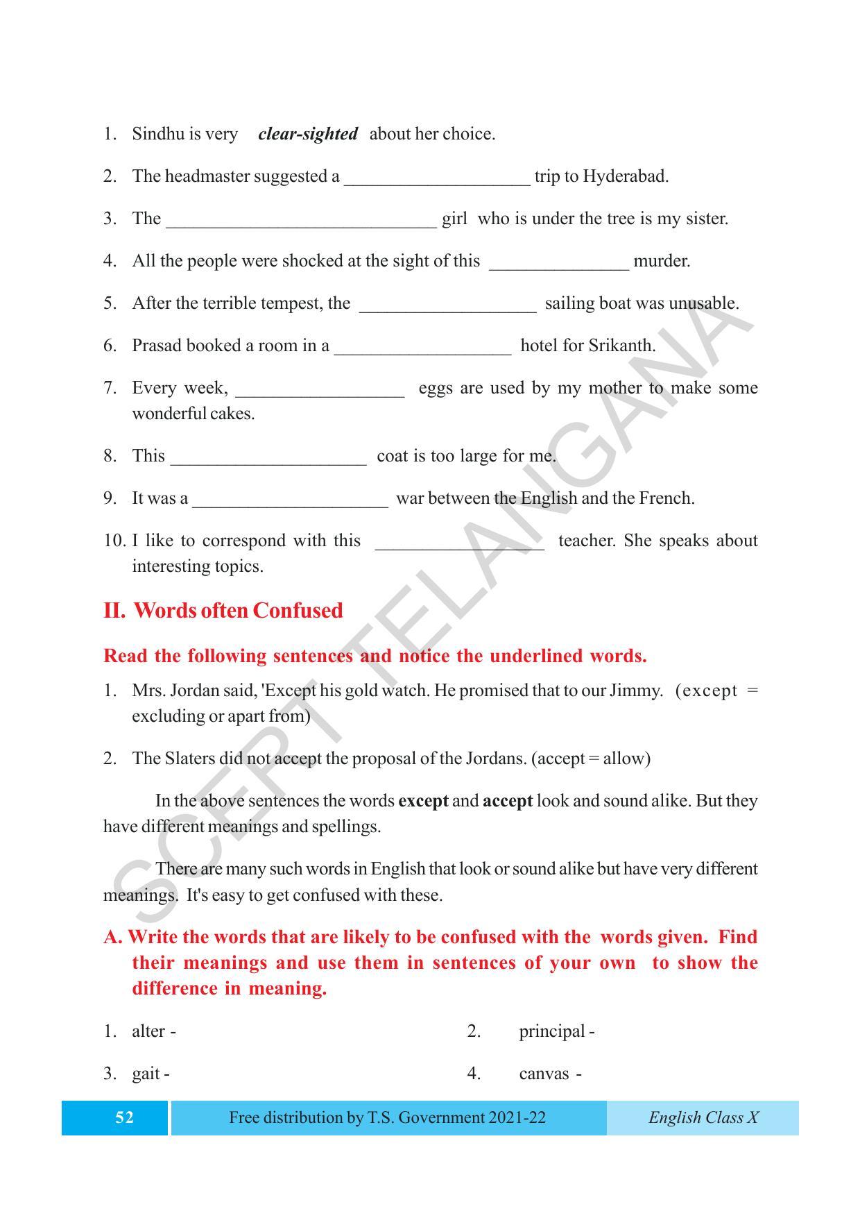 TS SCERT Class 10 EnglishText Book - Page 62
