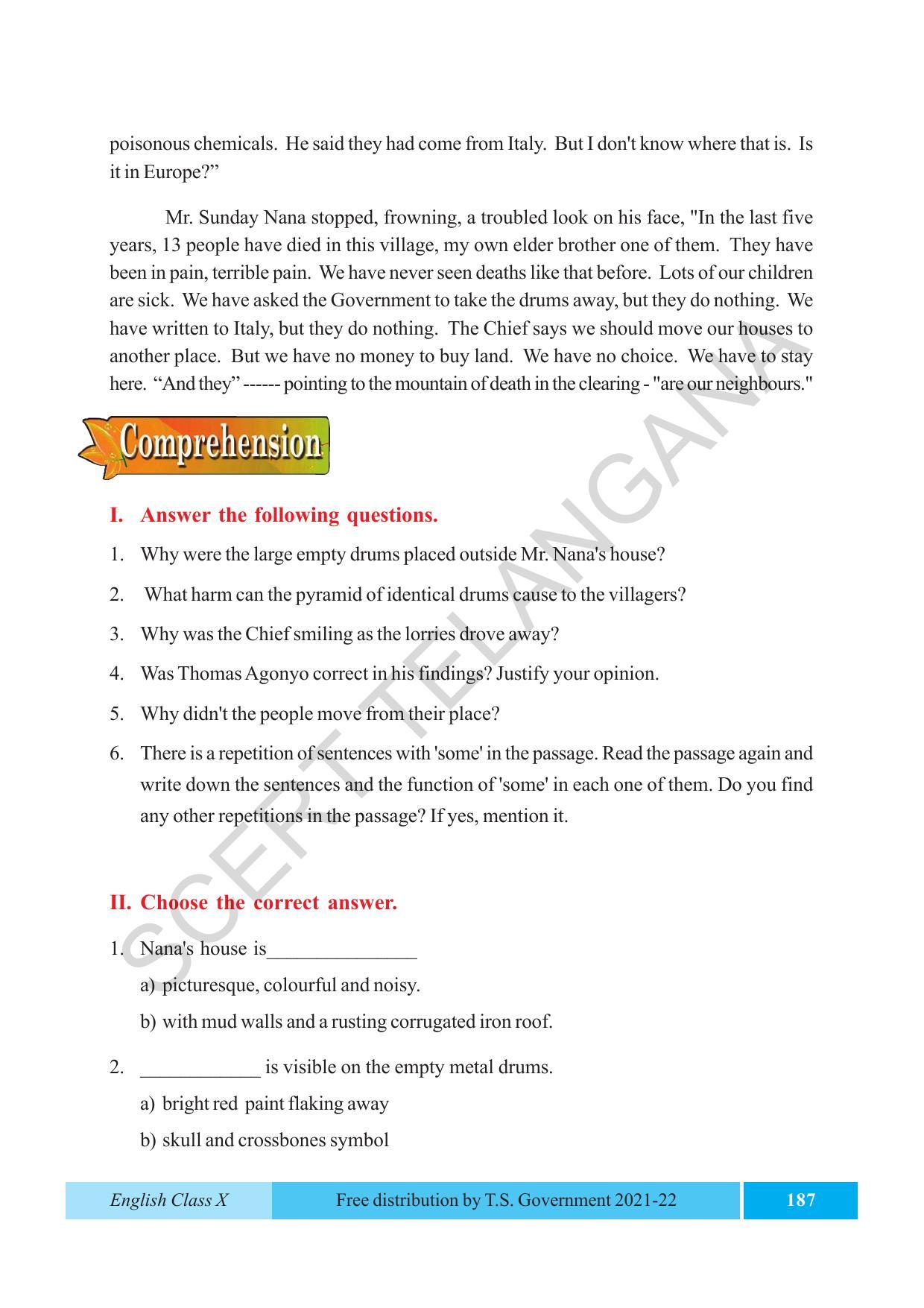 TS SCERT Class 10 EnglishText Book - Page 197