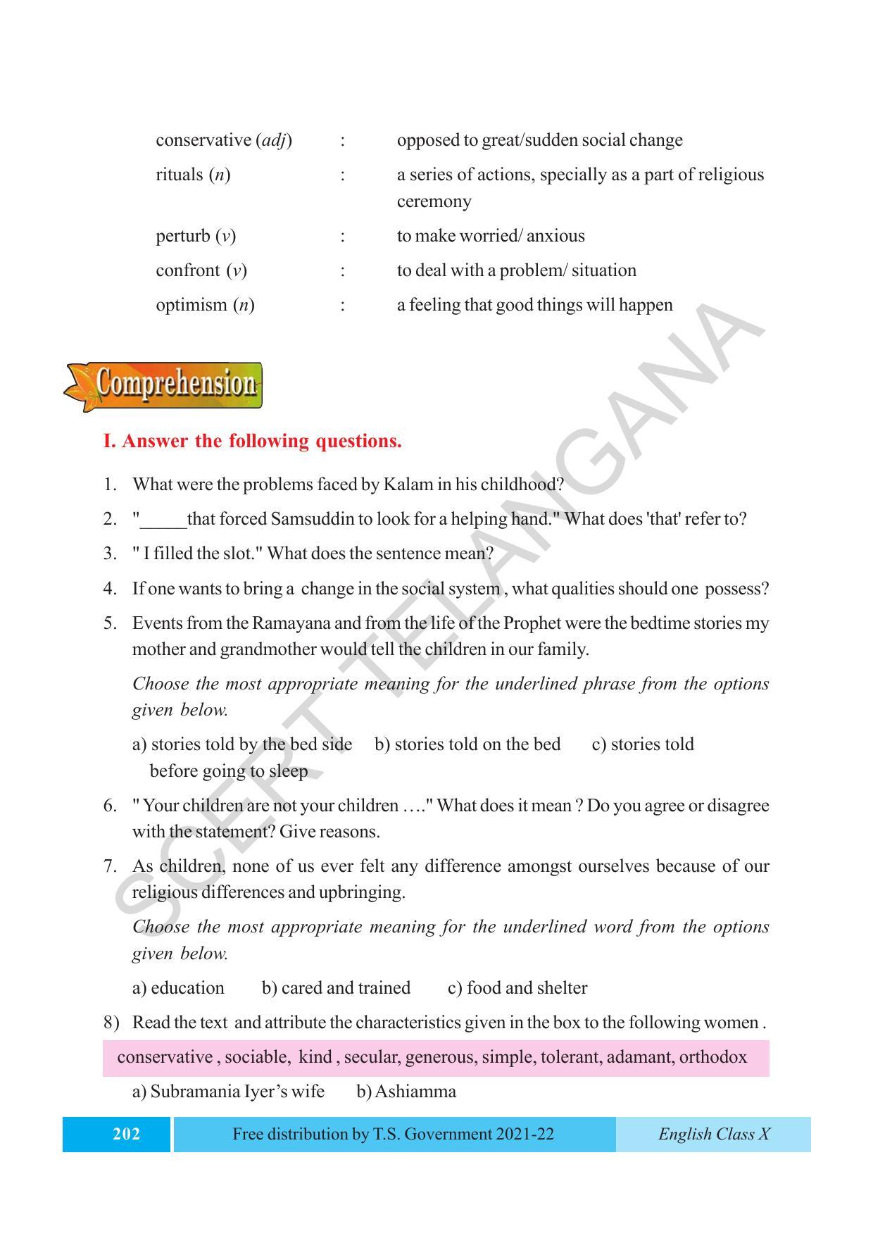 TS SCERT Class 10 EnglishText Book - Page 212