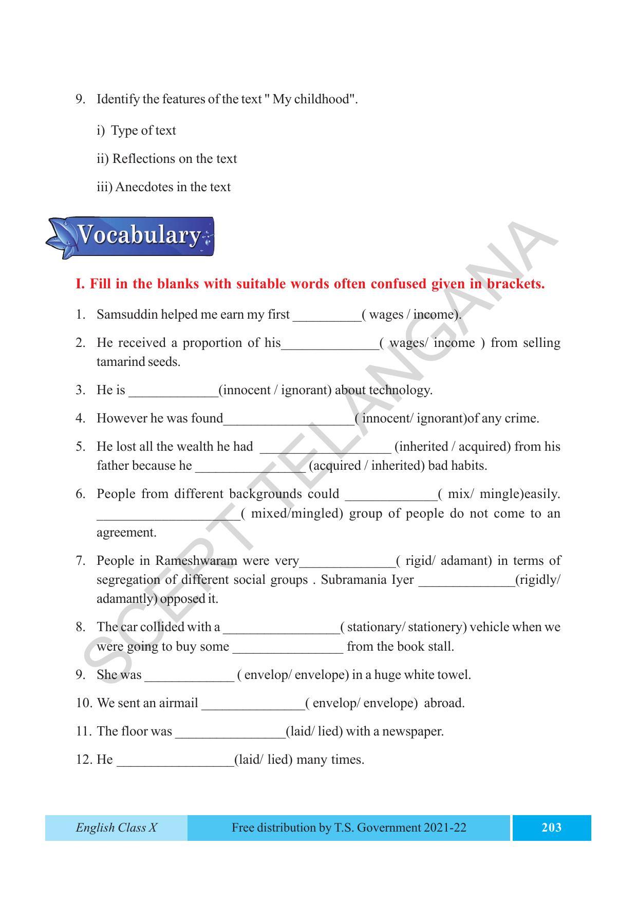 TS SCERT Class 10 EnglishText Book - Page 213