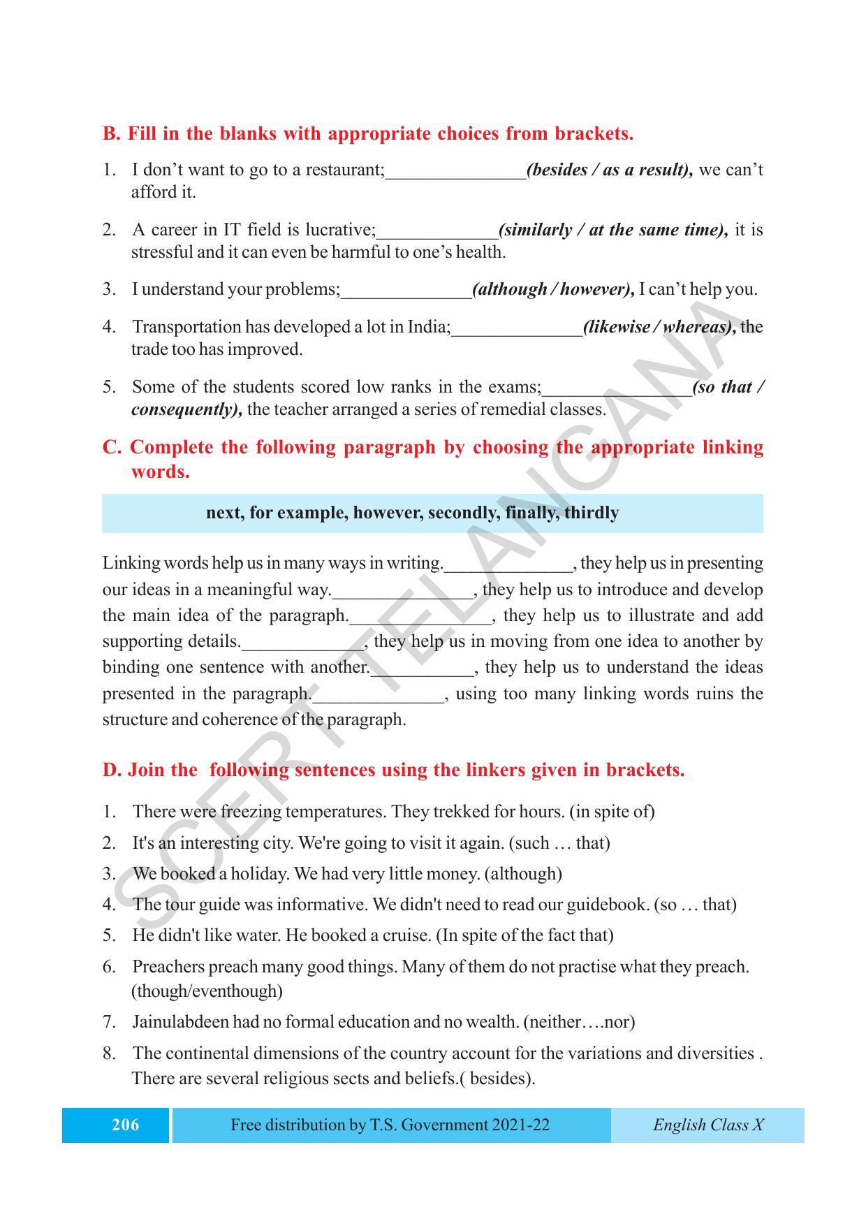 TS SCERT Class 10 EnglishText Book - Page 216