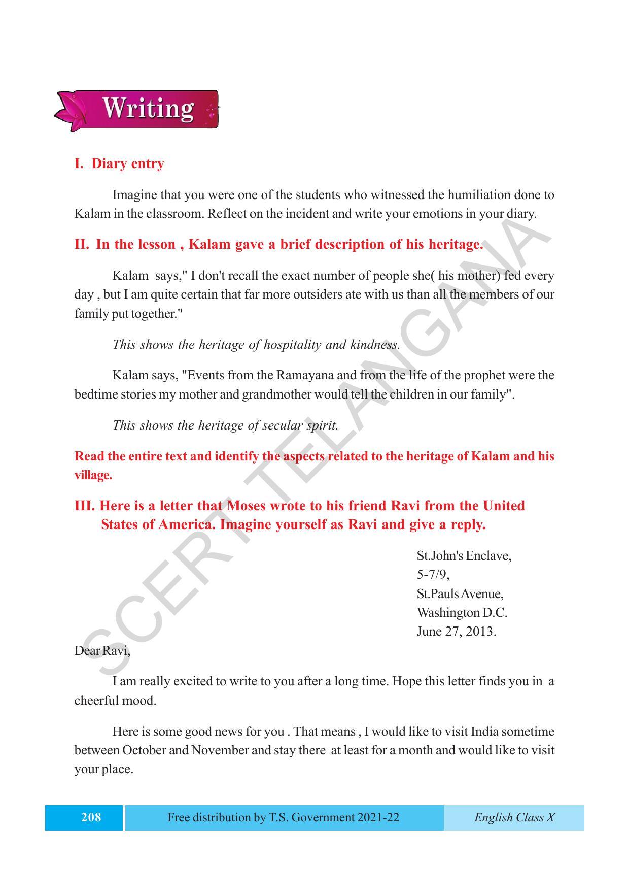 TS SCERT Class 10 EnglishText Book - Page 218