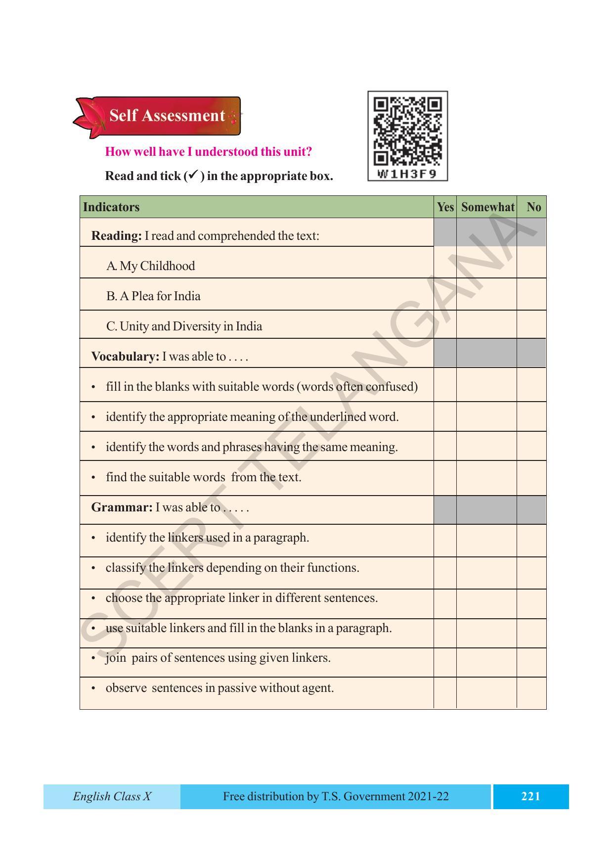 TS SCERT Class 10 EnglishText Book - Page 231