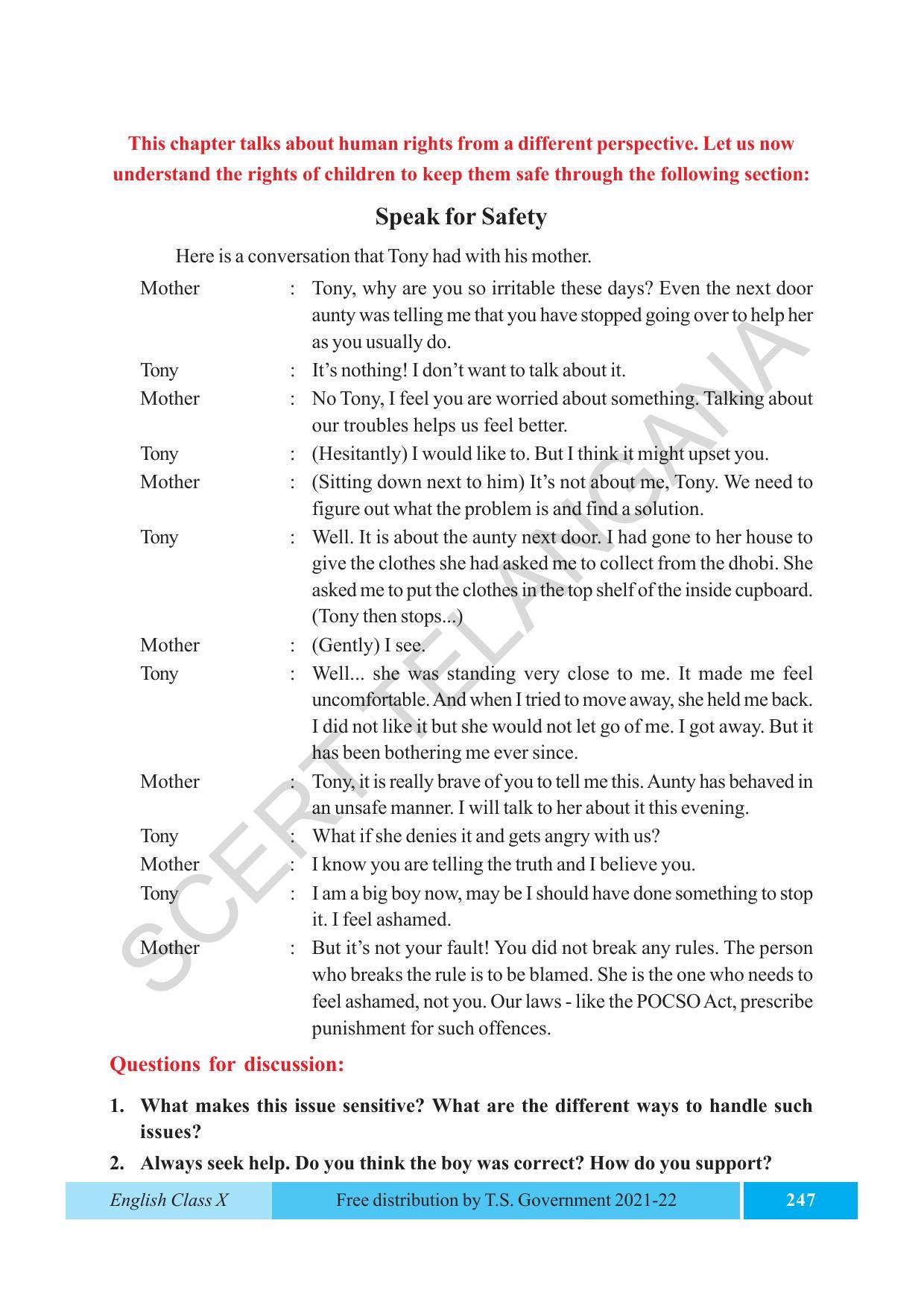 TS SCERT Class 10 EnglishText Book - Page 257
