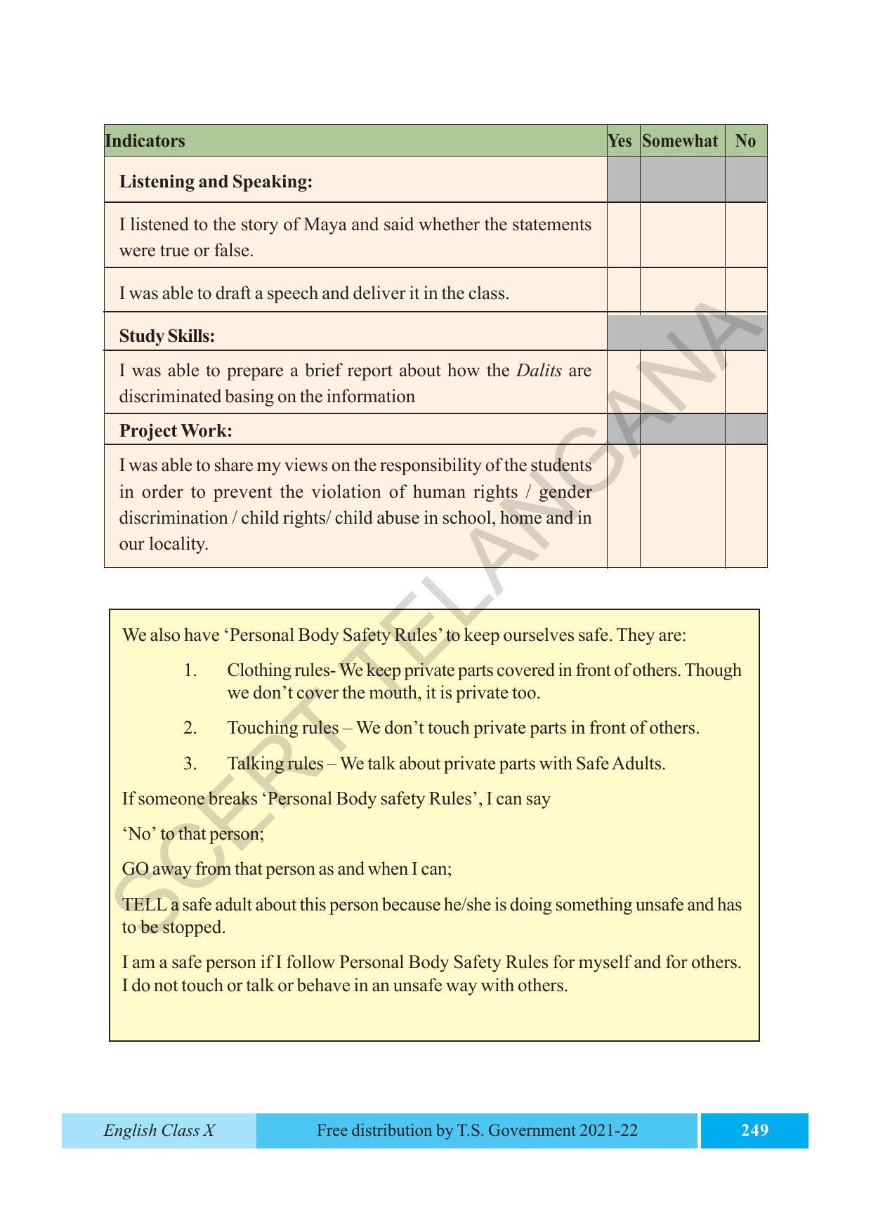 TS SCERT Class 10 EnglishText Book - Page 259