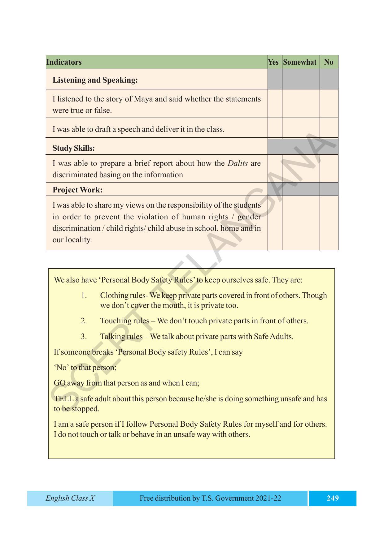 TS SCERT Class 10 EnglishText Book - Page 259