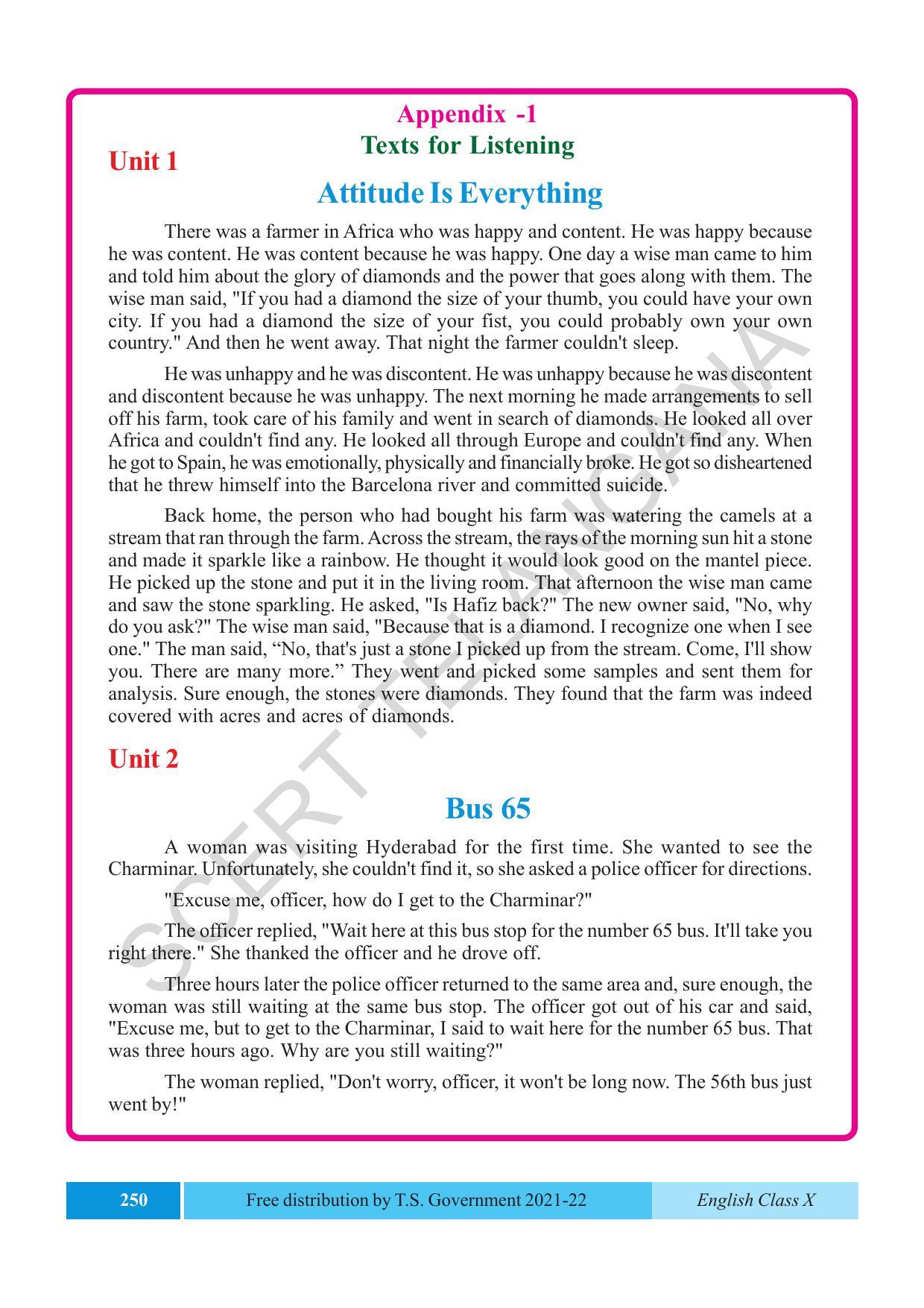 TS SCERT Class 10 EnglishText Book - Page 260