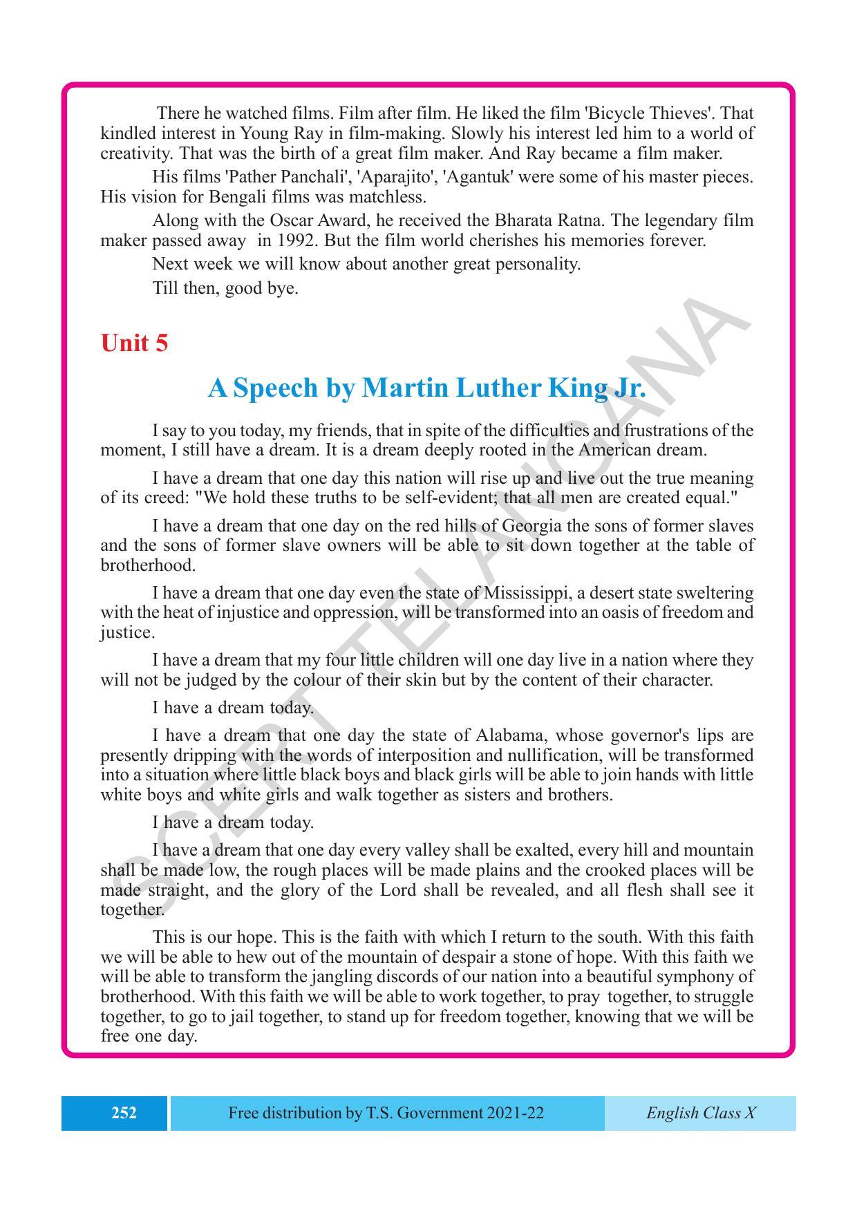 TS SCERT Class 10 EnglishText Book - Page 262