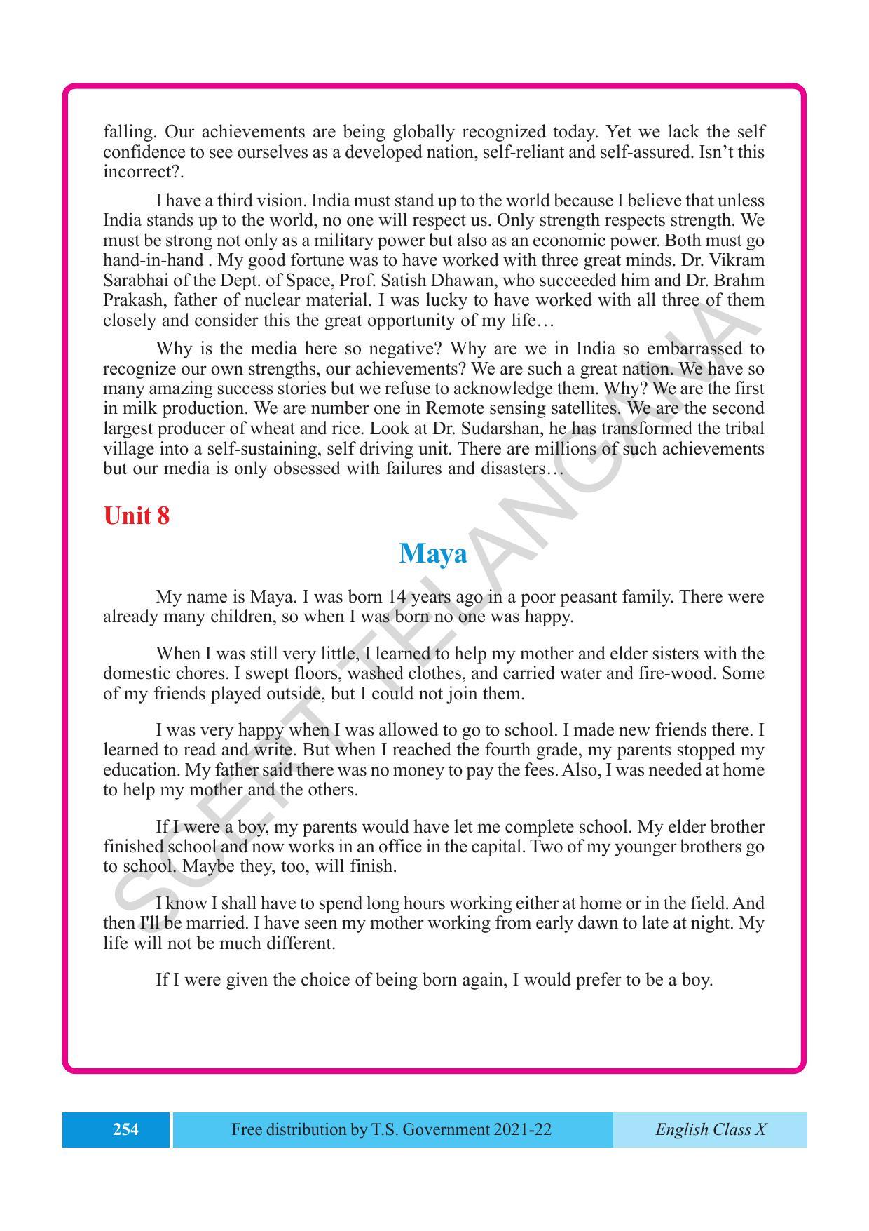 TS SCERT Class 10 EnglishText Book - Page 264