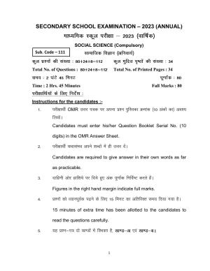 Bihar Board 10th SOCIAL SCIENCE (Compulsory) Model Paper 2023
