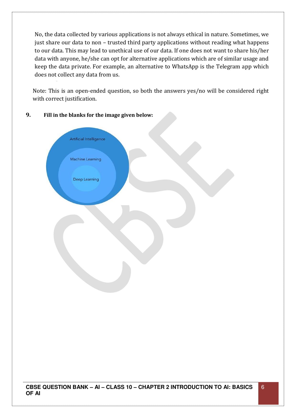 CBSE Class 10 Artificial Intelligence - Chapter 2 Question Bank - Page 6