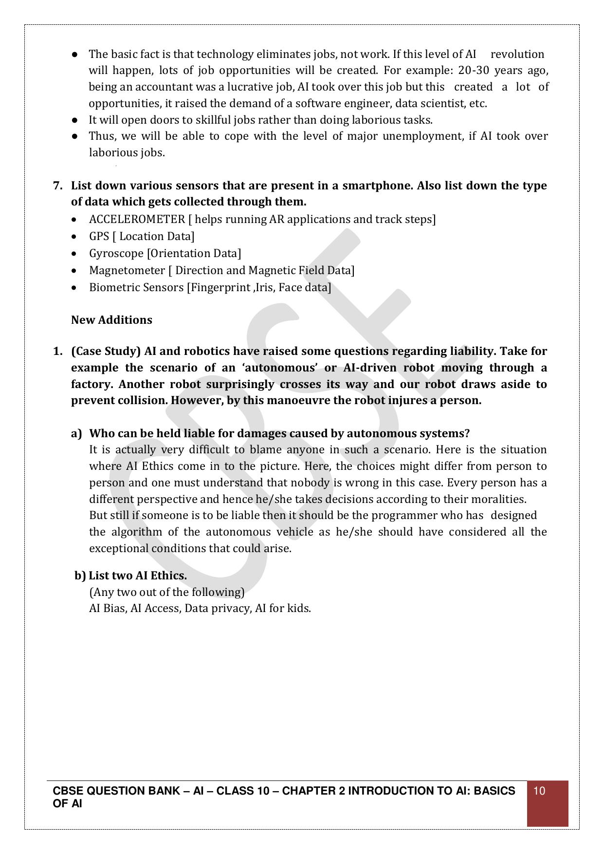 CBSE Class 10 Artificial Intelligence - Chapter 2 Question Bank - Page 10