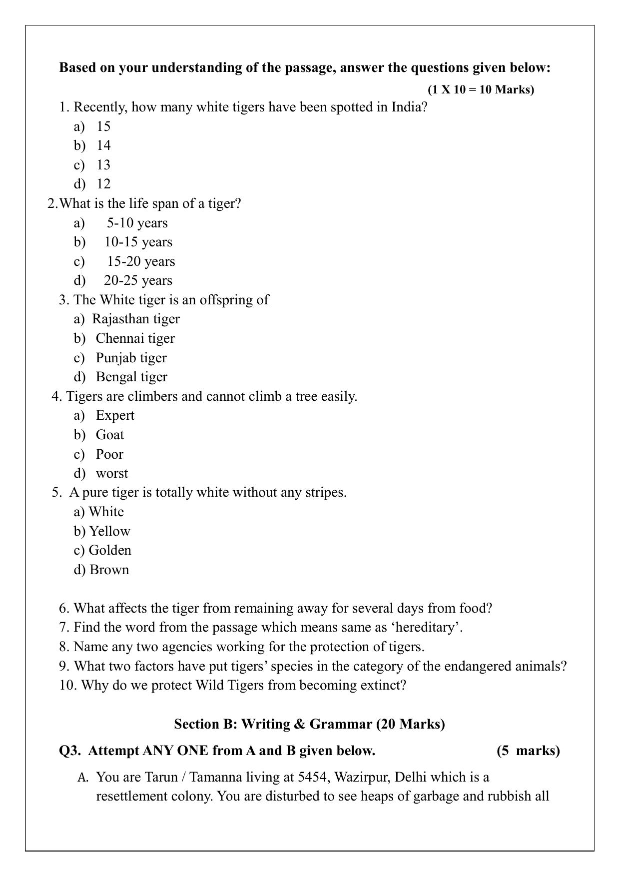 Edudel Class 10 English Sample Question Paper - Page 4