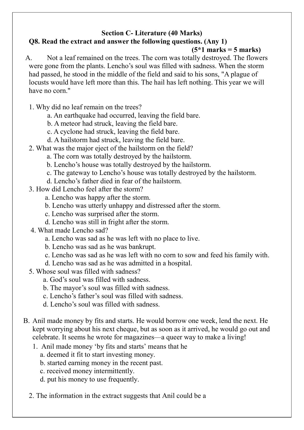 Edudel Class 10 English Sample Question Paper - Page 7