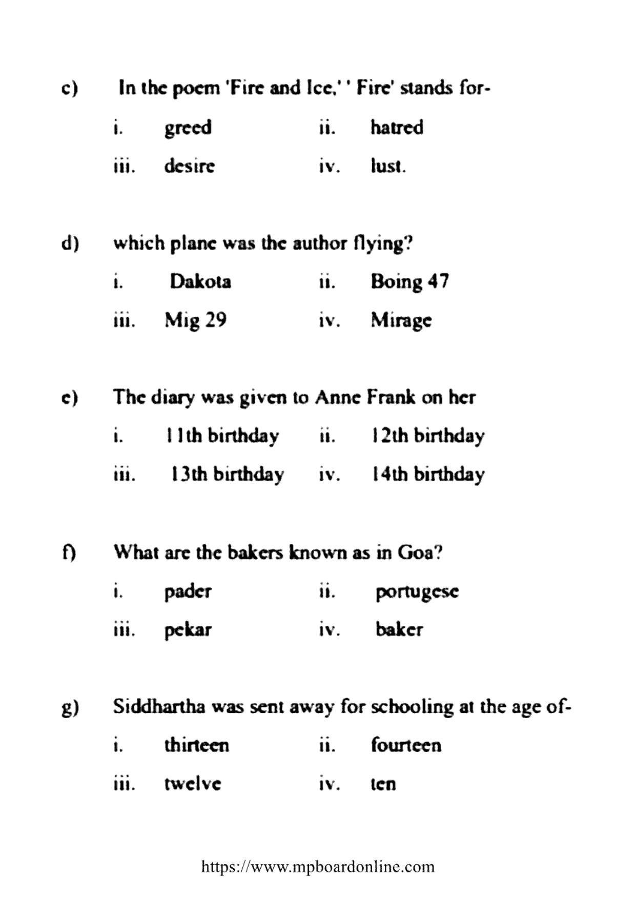 MP Board Class 10 English General 2022 Question Paper - Page 7