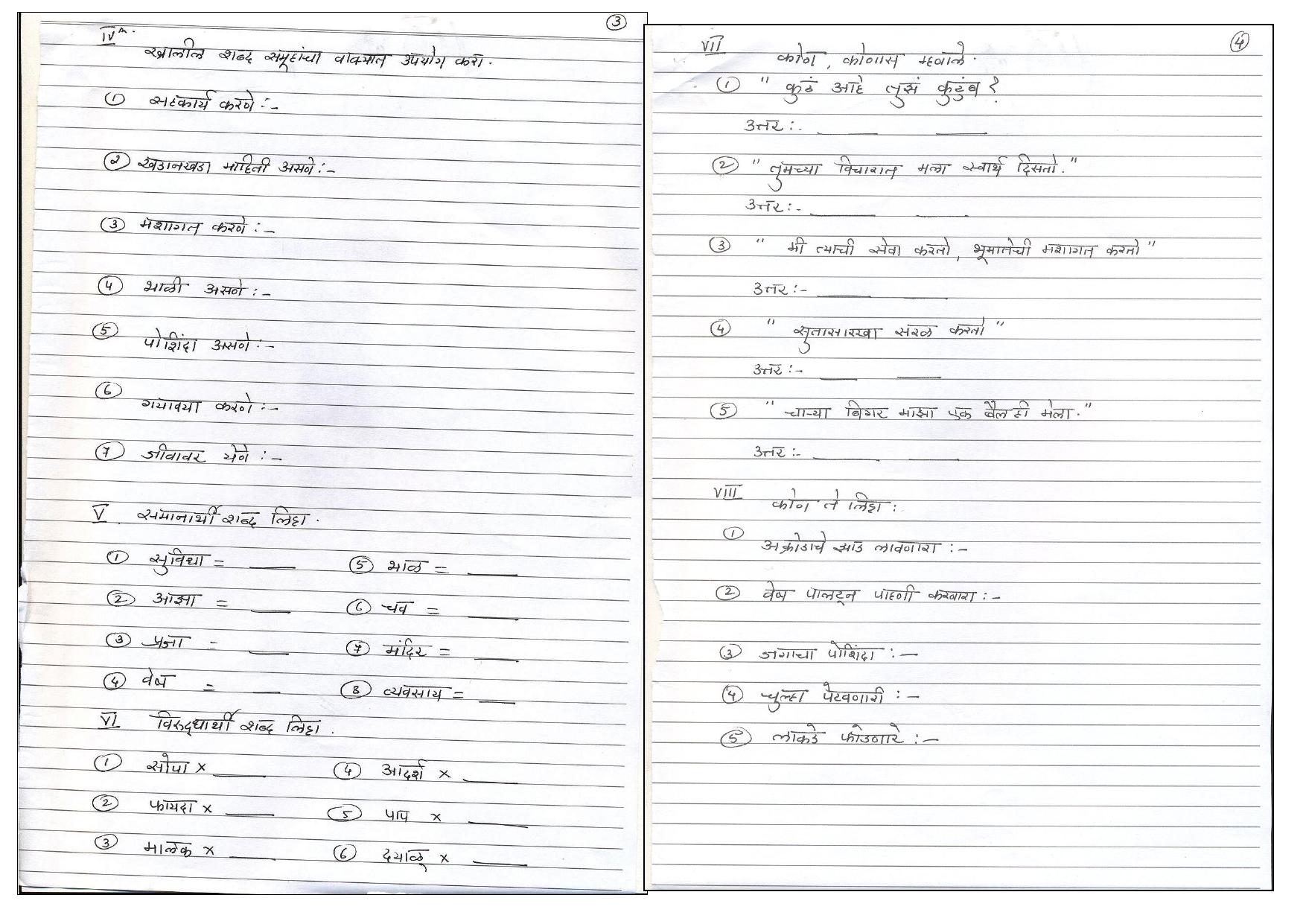 CBSE Worksheets for Class 8 Marathi Assignment 3 - Page 2