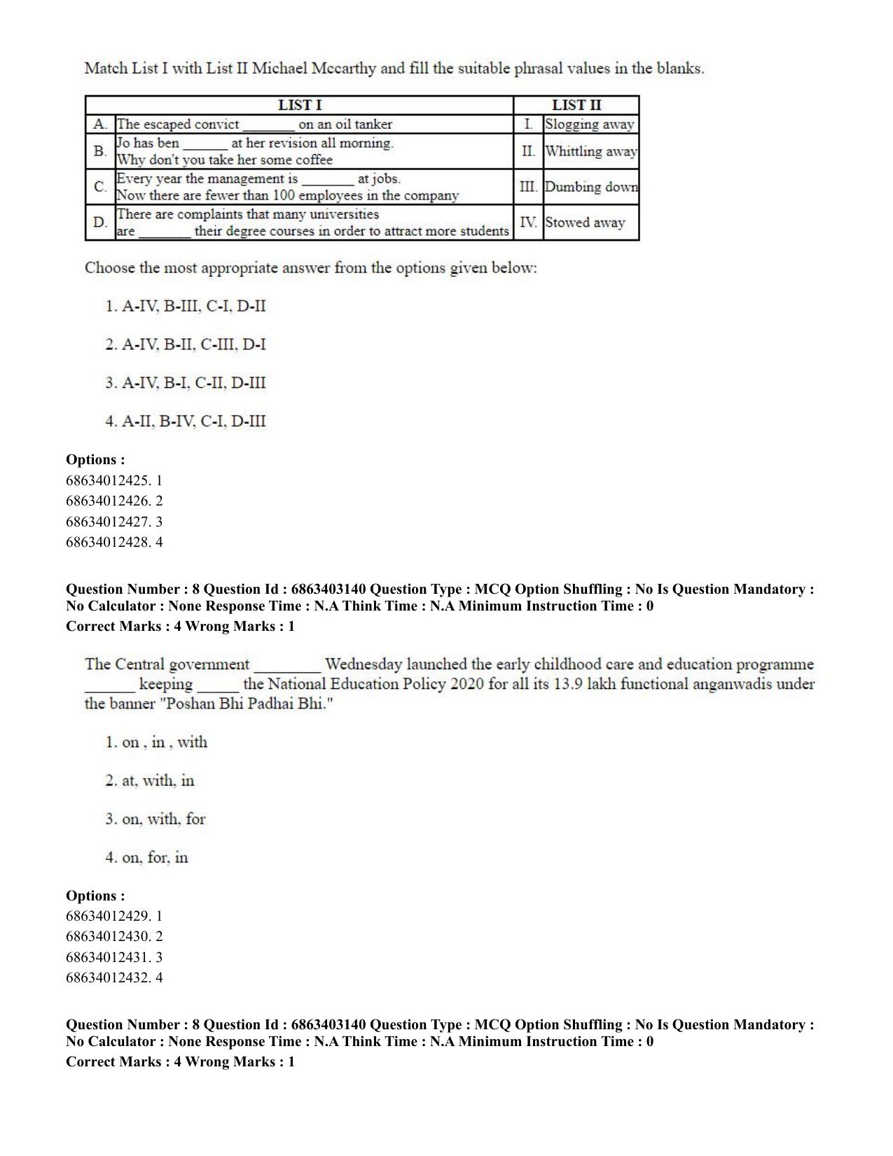 CUET PG 2023: MTQP09 – Nanoelectronics/Material Sciences (Eng.) Shift 2 (05-06-2023) Question Paper - Page 11