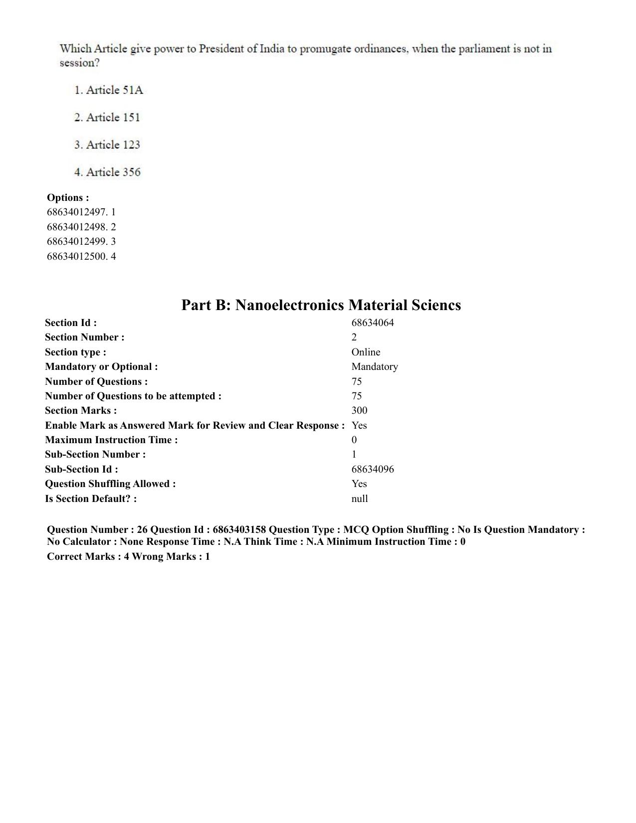 CUET PG 2023: MTQP09 – Nanoelectronics/Material Sciences (Eng.) Shift 2 (05-06-2023) Question Paper - Page 28