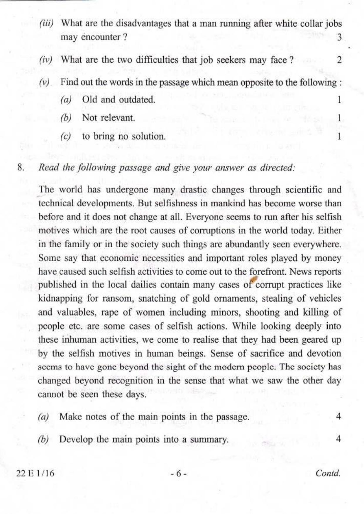 COHSEM Class 12 English 2016 Question Papers - Page 6