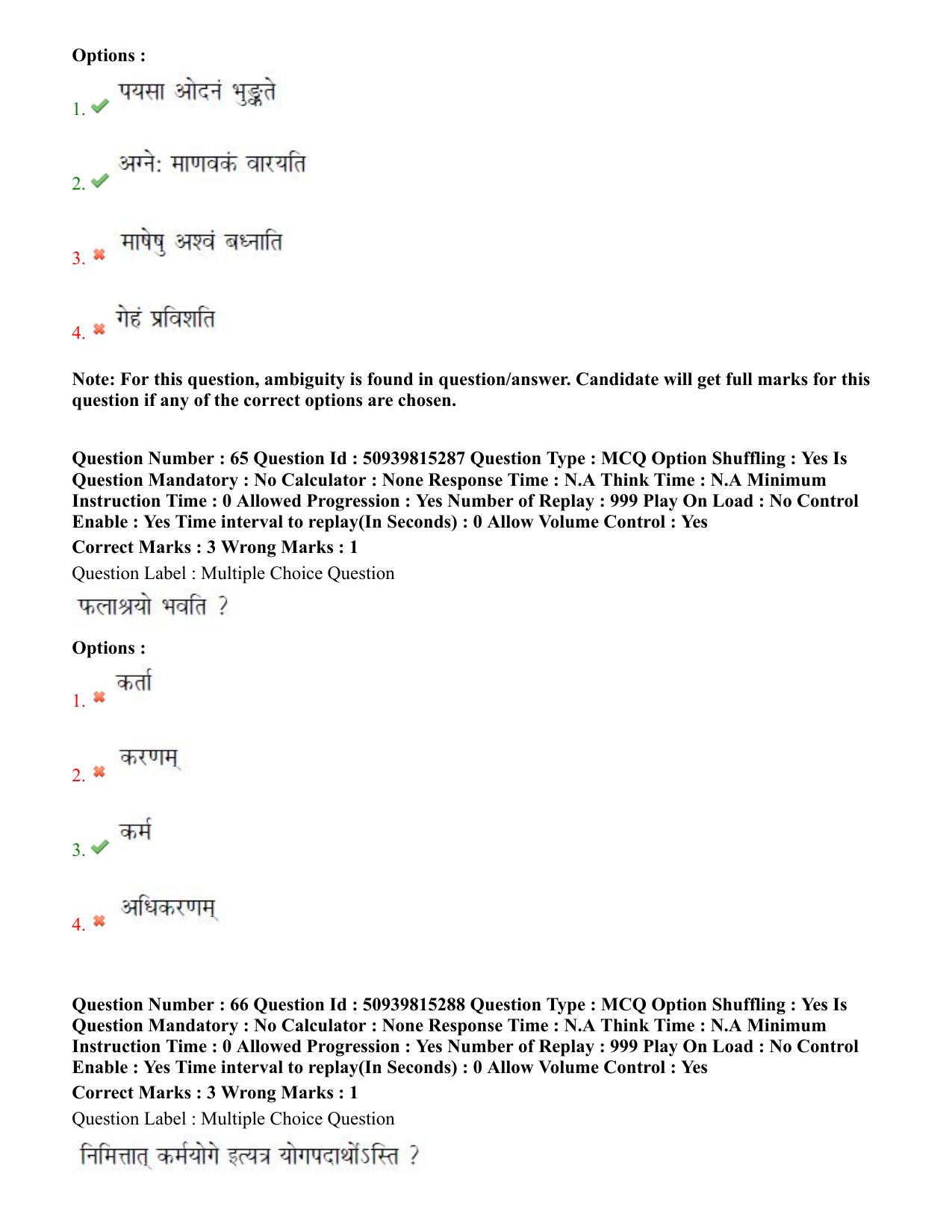 BHU RET Vyakarana 2020 Question Paper - Page 40